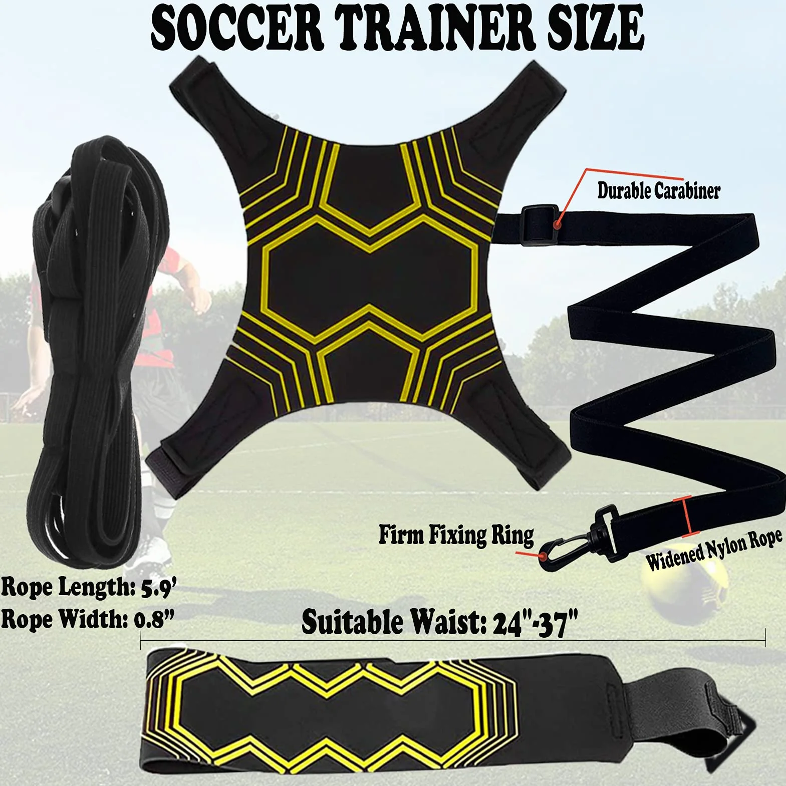 Taeku Trainer da Calcio, Banda Elastica Kit Allenamento Individuale Cintura Regolabile Bambini Adulti