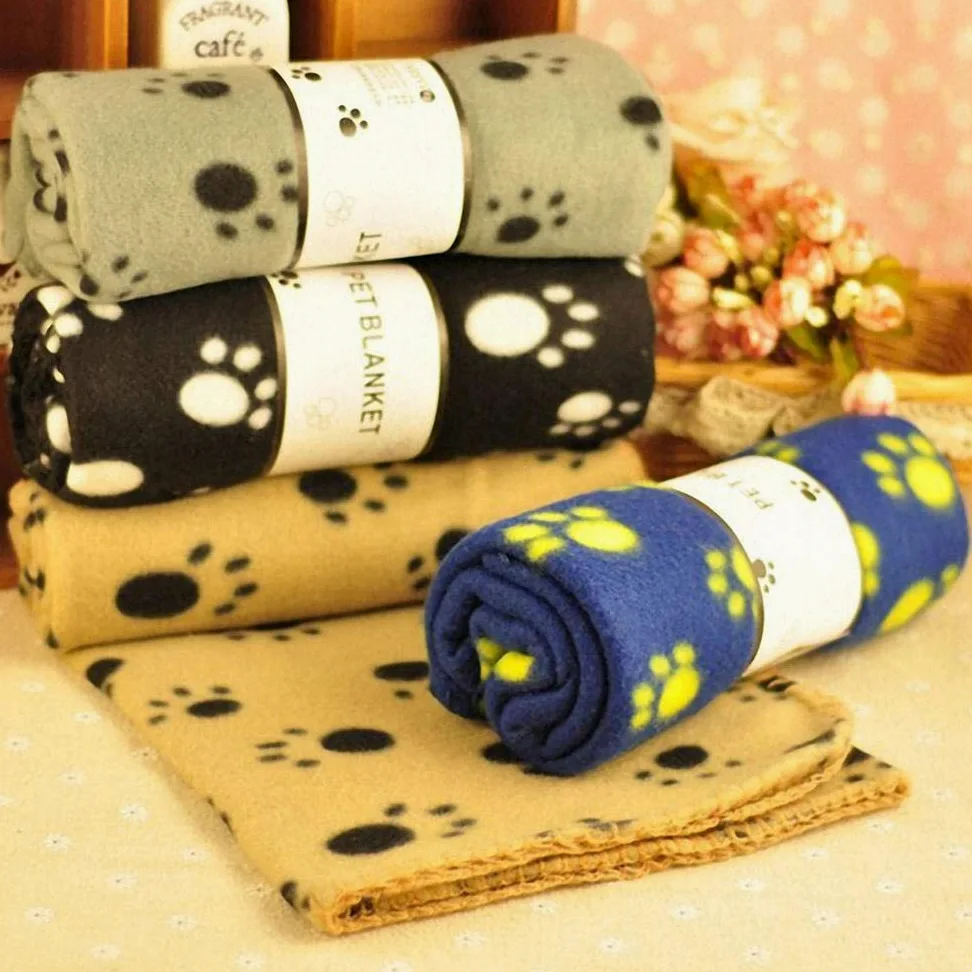 Coperta per Gatti Grigio 60X70cm Coperta per Animali Domestici Tappetino Morbido Caldo Pile Paw Print Design Pet Mat Letto Divano Pet Fodere per Cuscini Asciugamano 3Pz 5Pz