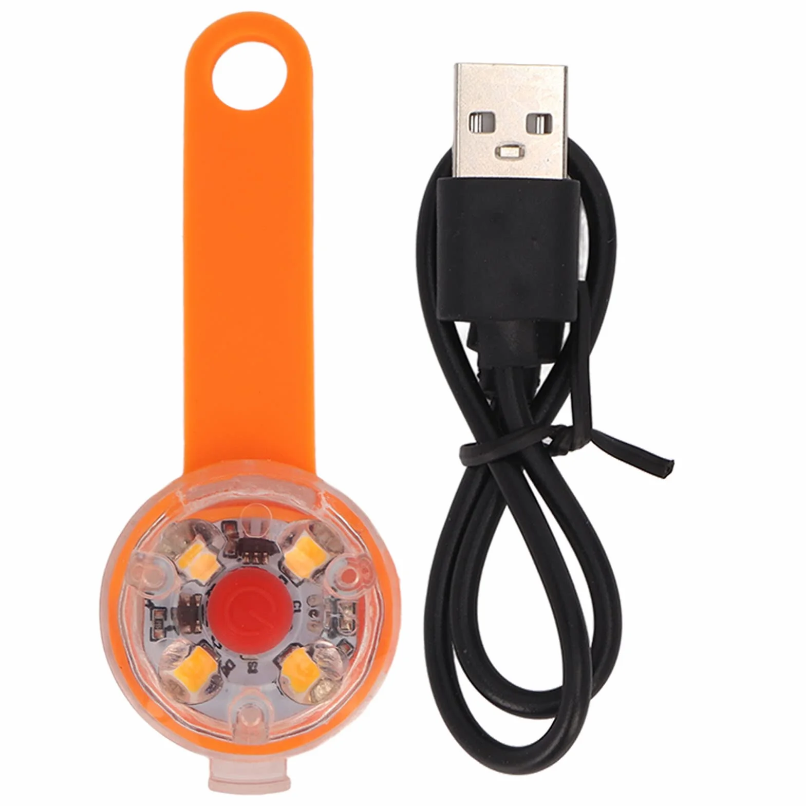 Luce a LED per cani ricaricabile USB impermeabile IPX7 3 modalità illuminazione collare borsa bici animali domestici Arancia