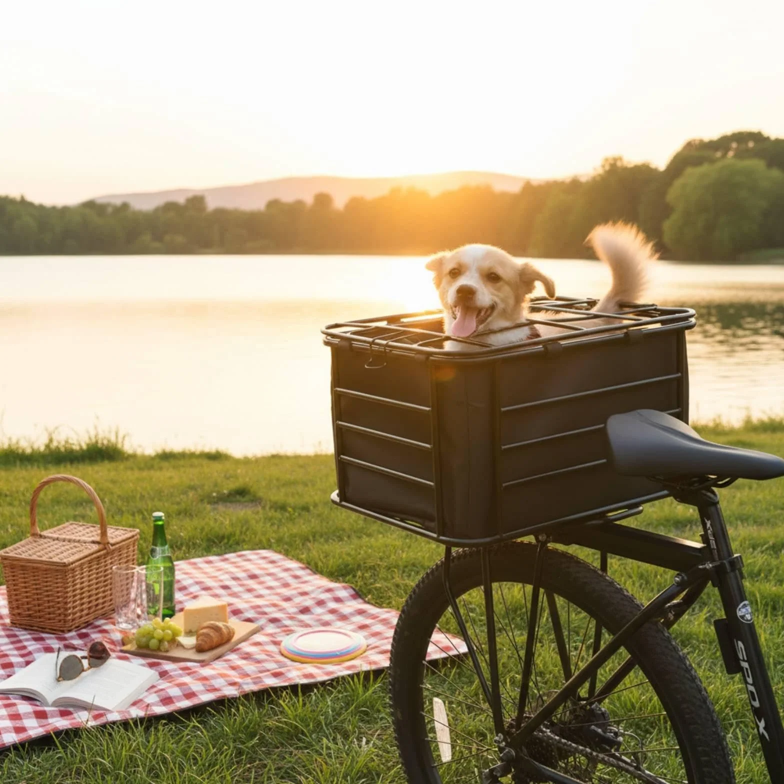 predolo Trasportino per Cani da Bicicletta Universale, Cesto Bici con Coperchio, Telaio Rinforzato Cestino Posteriore per Bicicletta, per Spostamenti Quotidiani
