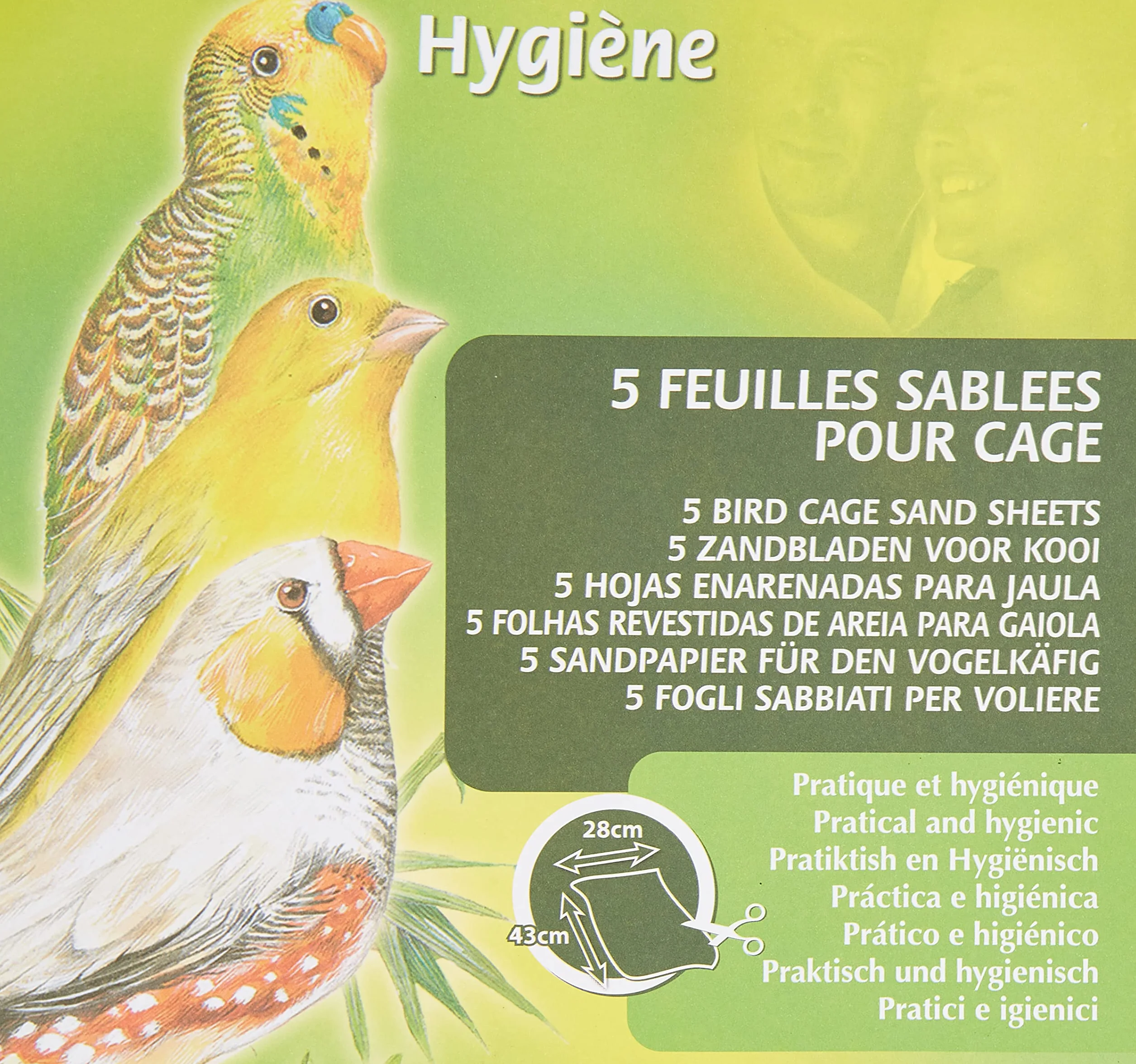 Aimé Fogli di sabbia per gabbia per uccelli 43 x 28 cm 5 pezzi