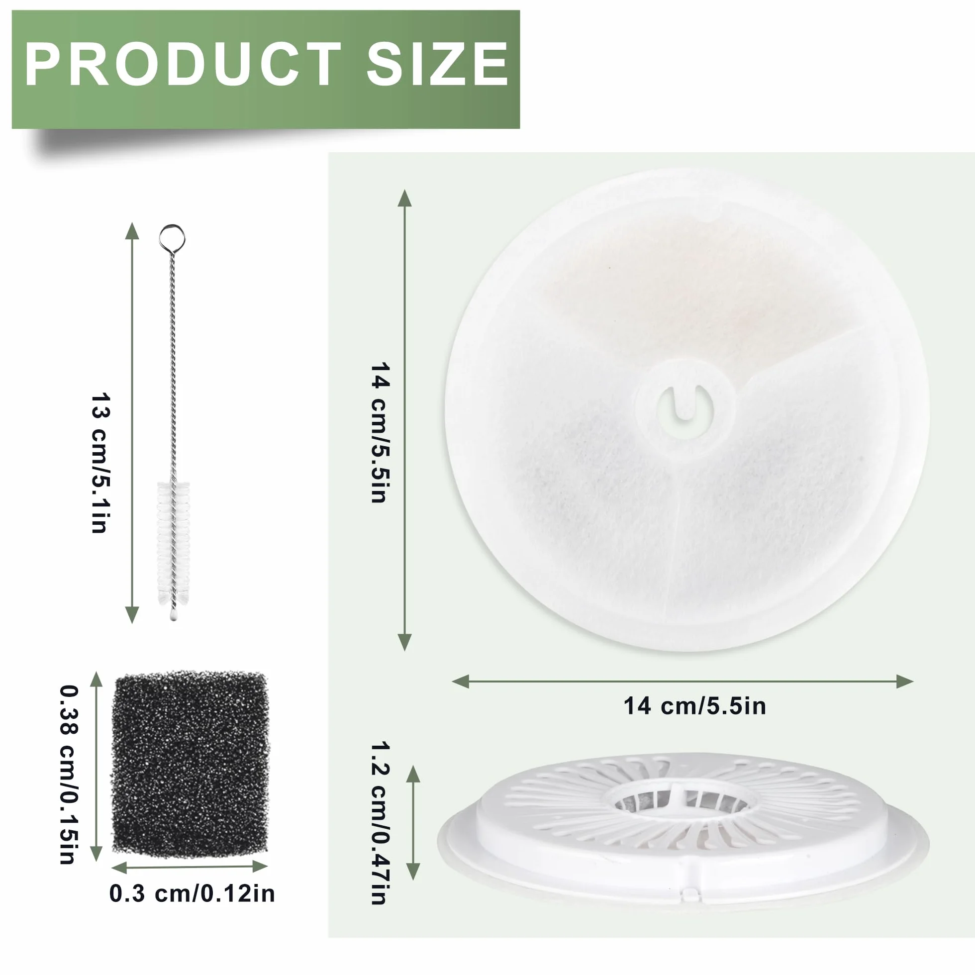 Confezione da 24 Filtri Fontanella per Gatti, 12 Filtri a Carbone Attivo e 12 Filtri in Schiuma, Compatibili pour Eversweet Solo 2/SE/3 Pro/2S/3, Pratici Filtro Fontanella Per Gatti
