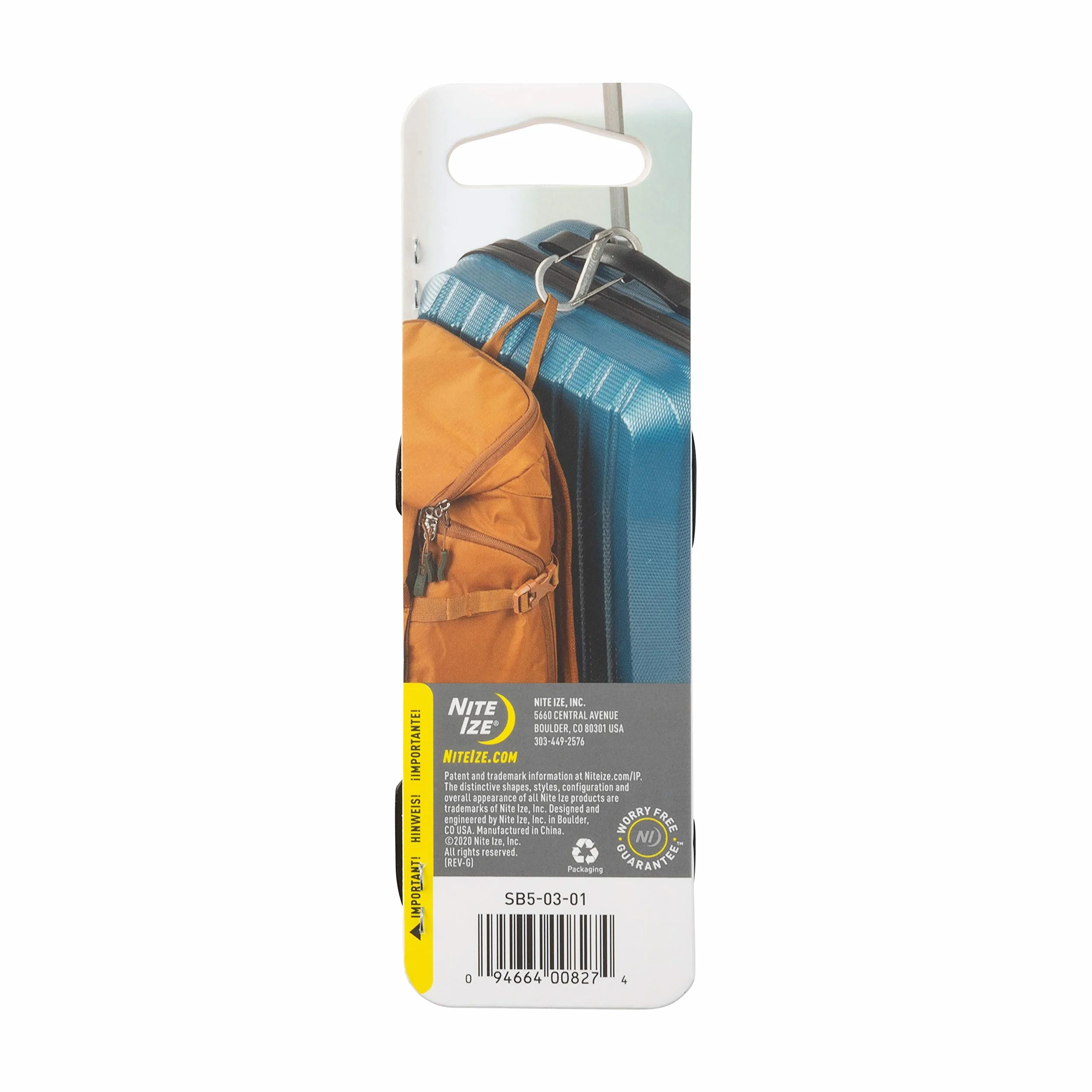 Nite Ize S-Biner Size 5 SB5-03-01 Moschettone antifurto a S in Acciaio Nero