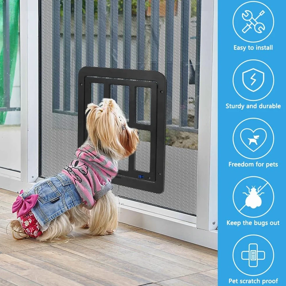 Porta Schermo per Animali Domestici 21x24,5 cm Chiusura Automatica con Serratura Magnetica