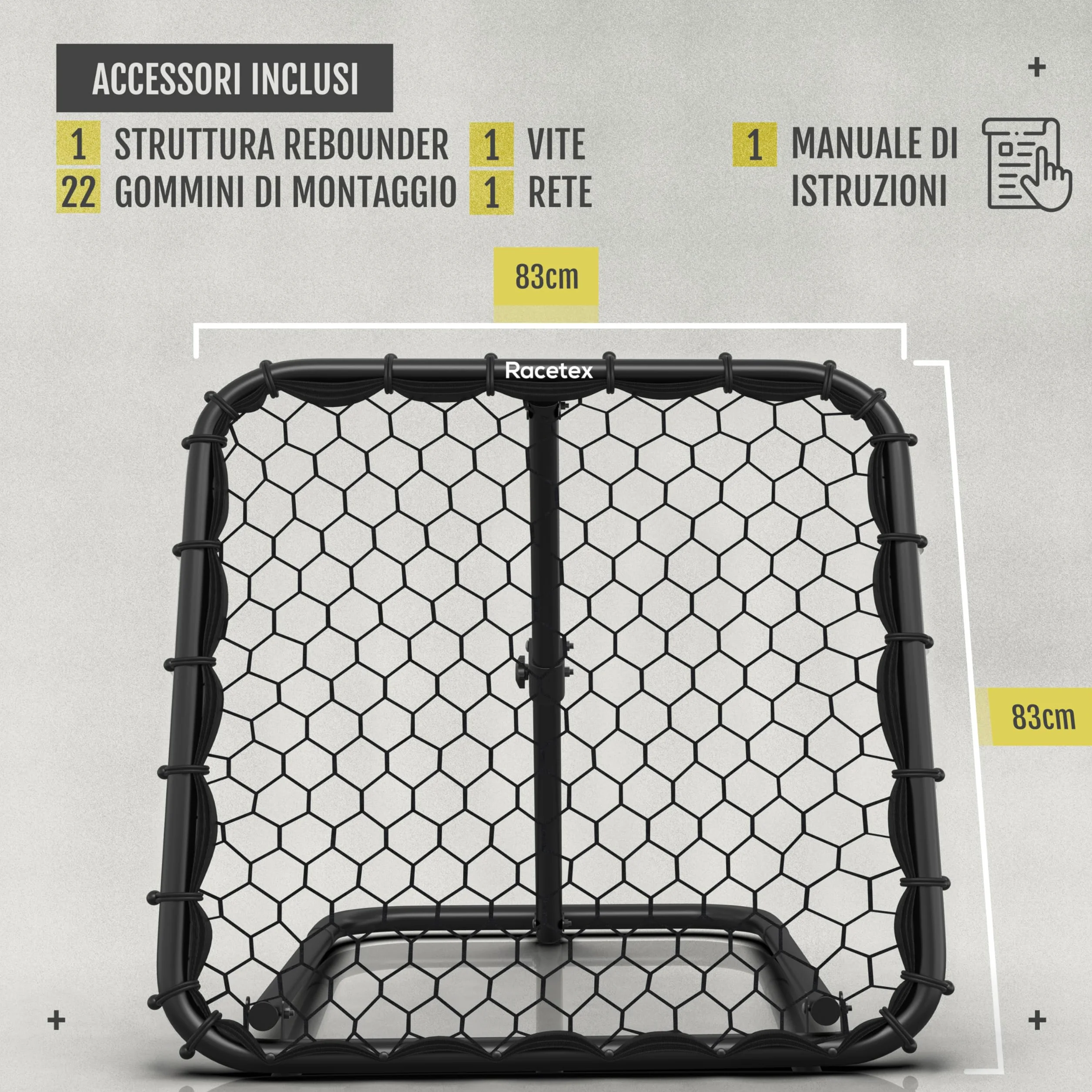 Racetex Rimbalzo per calcio per bambini [regolabile senza livello] – Rimbalzo da calcio per bambini e ragazzi – pallone da calcio per un allenamento migliore e diversificato