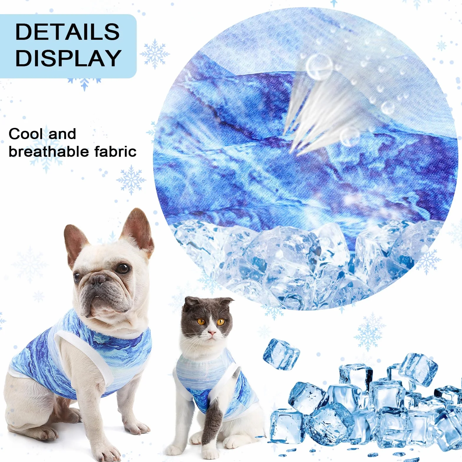 Cappotto per Cani Gilet di Raffreddamento Traspirante Leggera Refrigerante per Attività Esterne