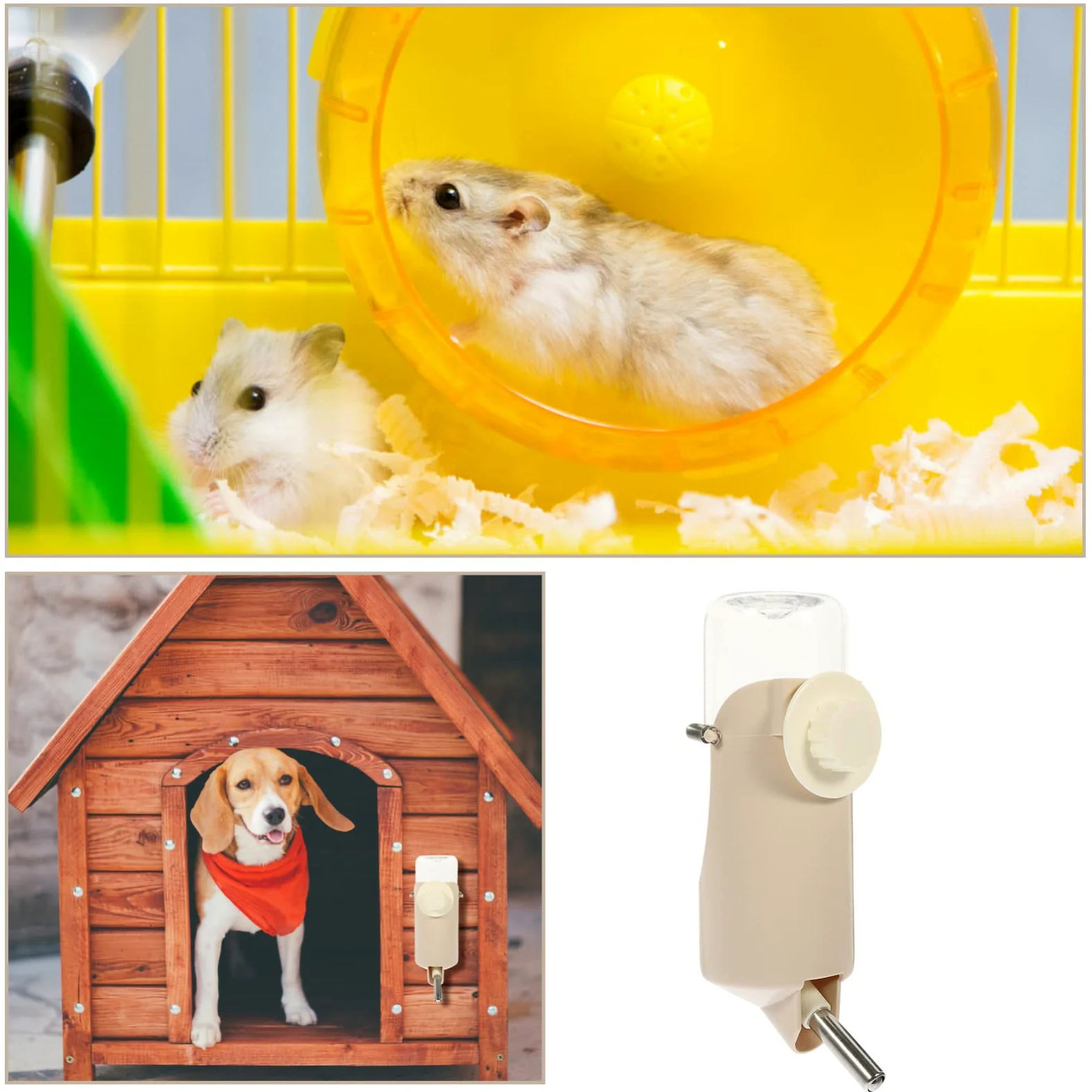 Housoutil 2pezzi Dispenser Automatico Per Criceti e Conigli Borraccia Per Animali Domestici Design Portatile e Antigoccia Facile Da Pulire e Ricaricare Adatta Per Gabbie Di Piccole