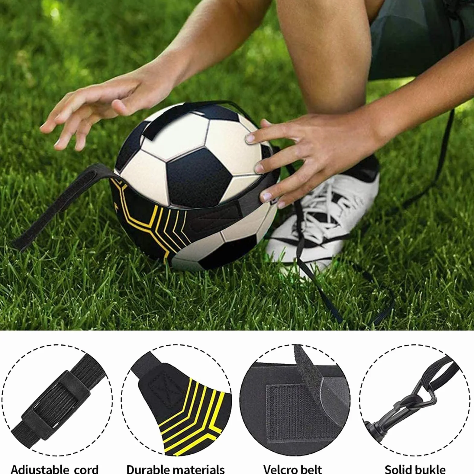 Taeku Trainer da Calcio, Banda Elastica Kit Allenamento Individuale Cintura Regolabile Bambini Adulti