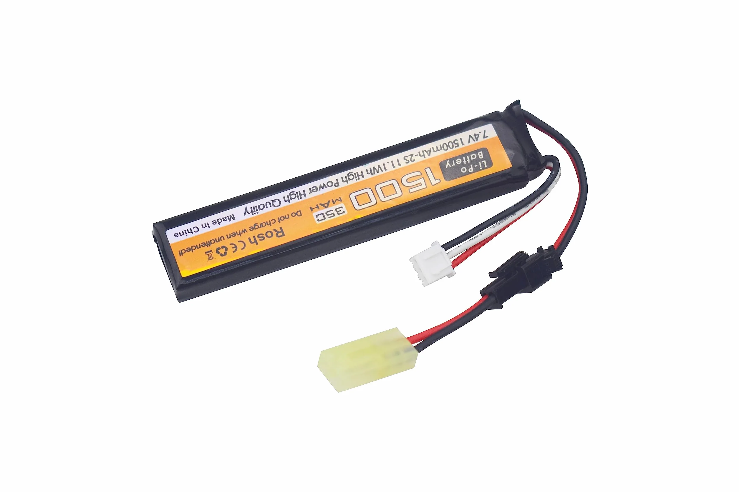 2PCS 7.4V 35C 1500mAh Spina SM-2P Spina T Spina Odamiya Li-ion batteria con cavo di ricarica USB per Airsoft modello pistole fucili RC auto droni