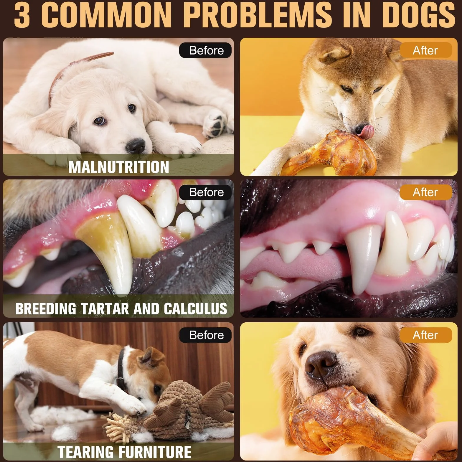 Manzo Osso masticabile per cani, Naturali Bisonte stick per la pulizia dei denti, Snack premio Ossa da masticativo per Cani Piccoli e Medi, Completamente Digestibili - Texture Croccante e Duratura (1)