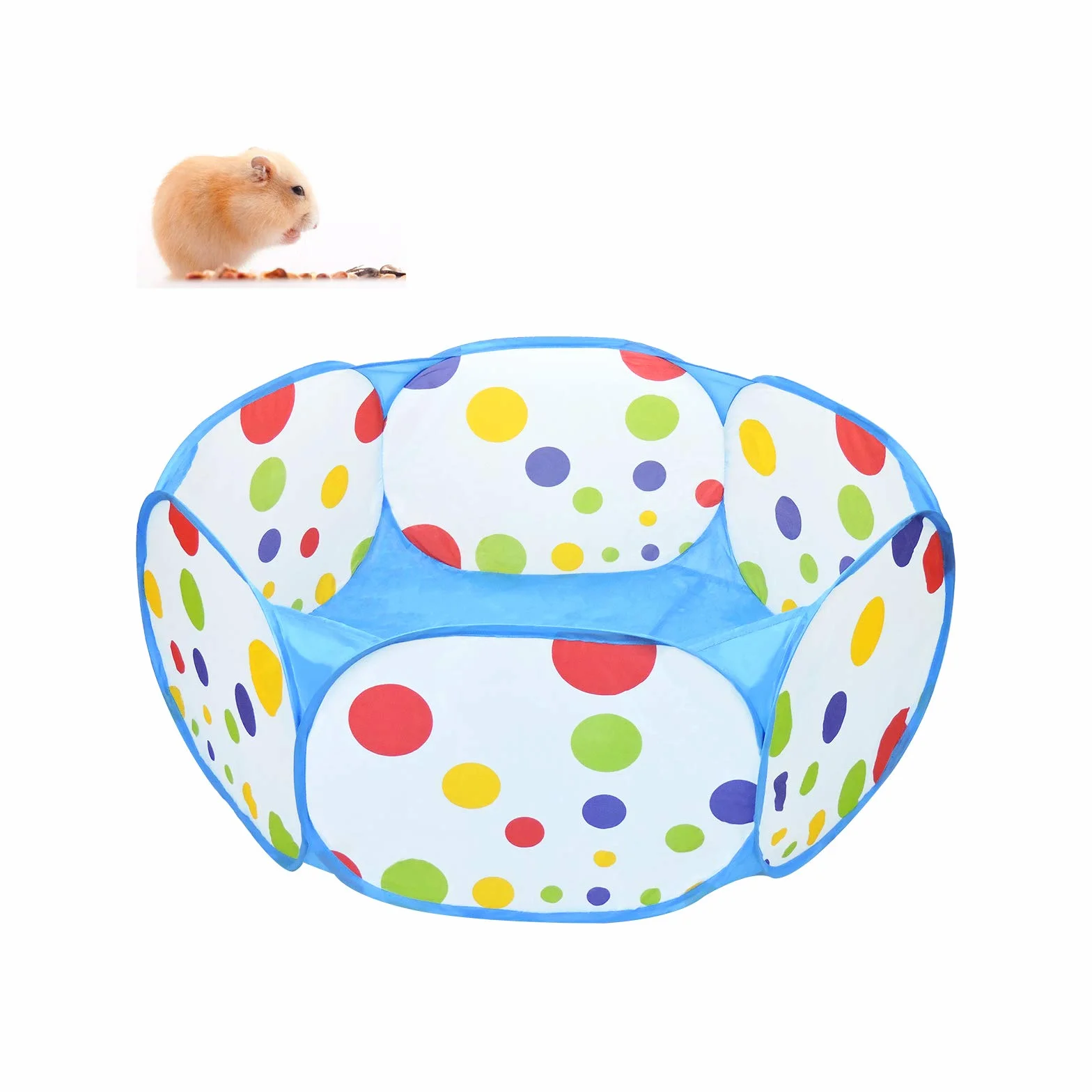 Andiker Recinto per Piccoli Animali, Portatile Recinzione per Esercizi all'Aperto Pop-Up Recinzioni, Recinto Pieghevole Tenda per Porcellini d'India, Criceti, Cincillà, Ricci e Conigli (Blu)
