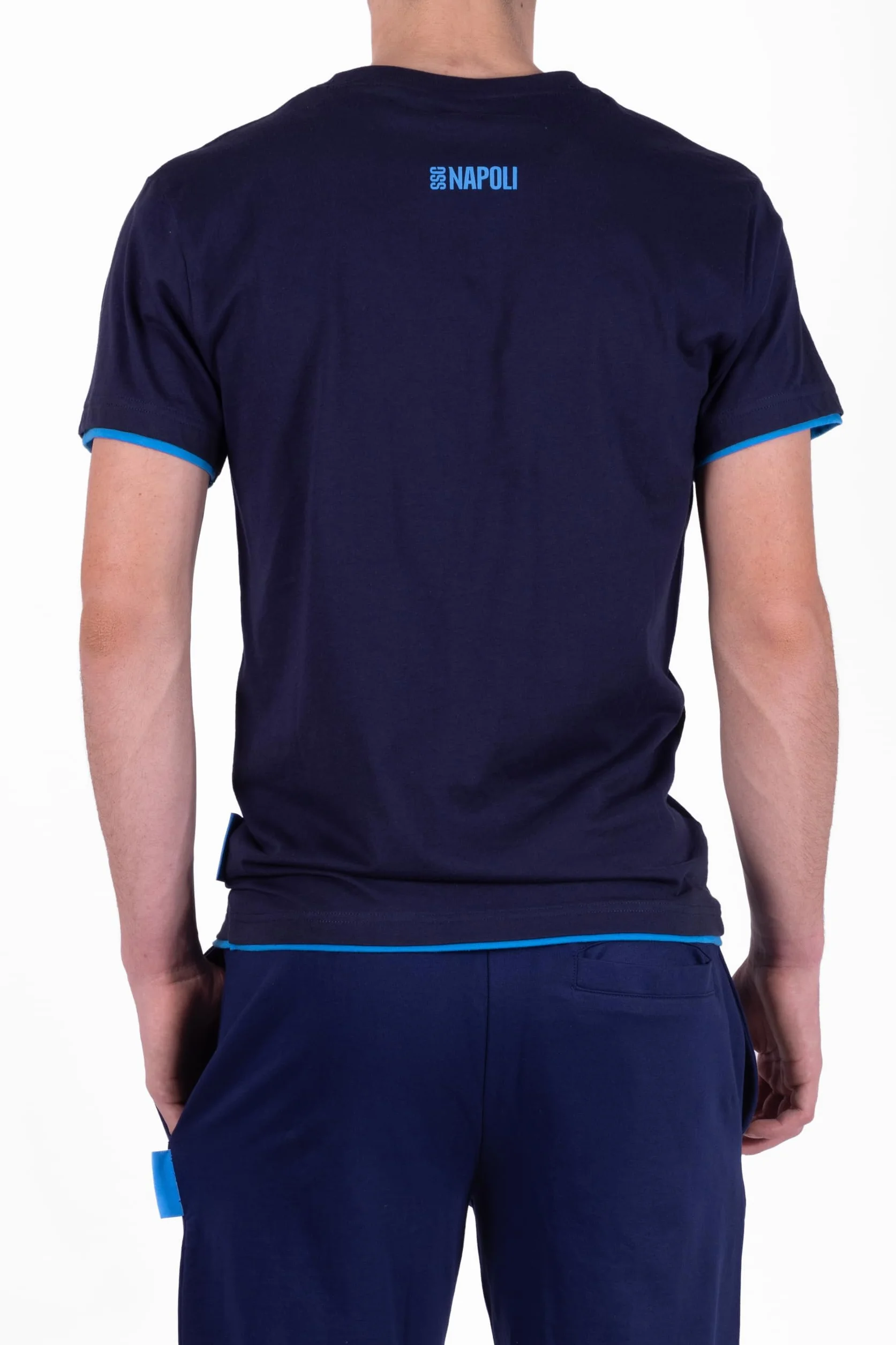 S.S.C. Napoli Koszulka Domowa z Krótkim Rękawem Jersey 100% Cotone Blu Navy