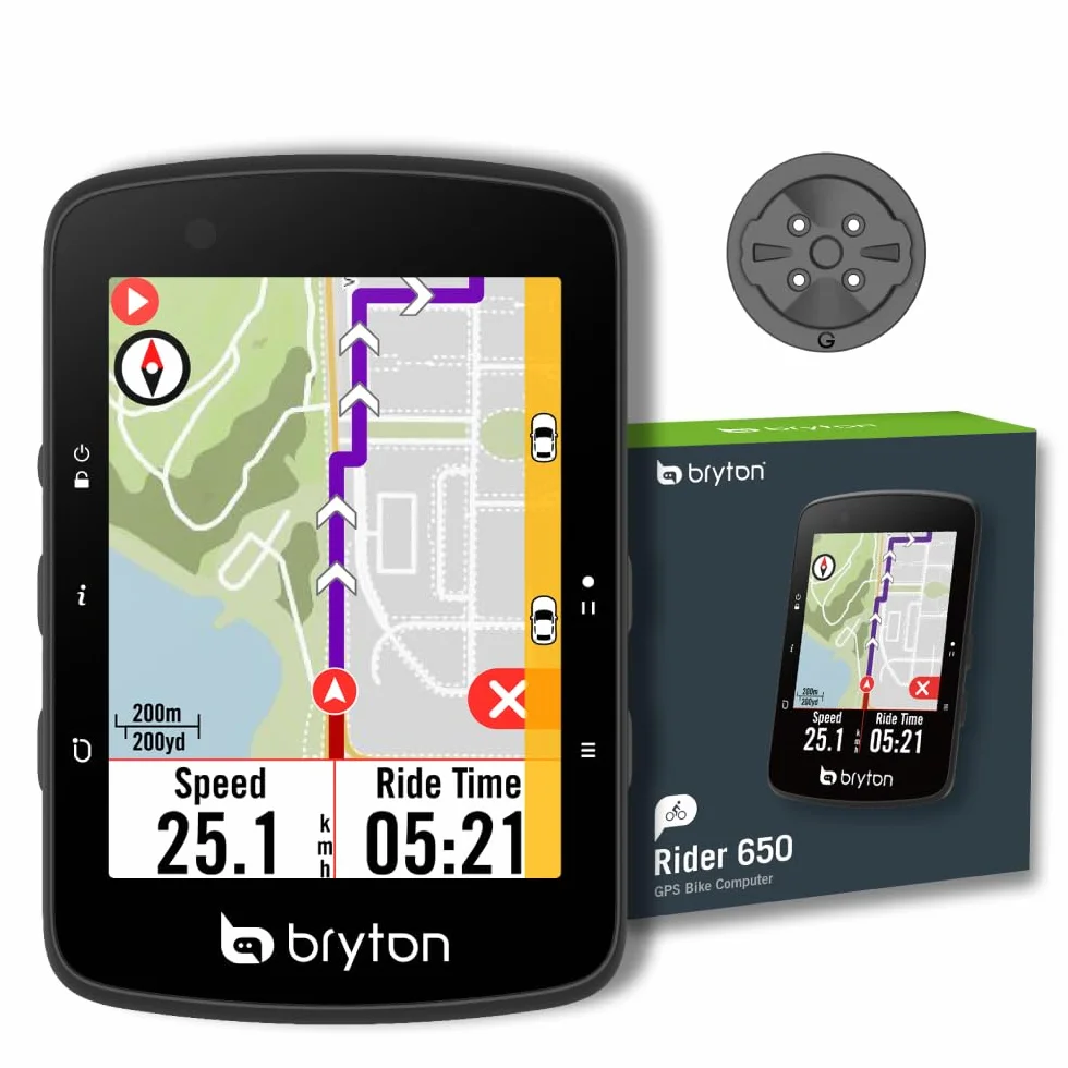 Bryton Rider 650/550 GPS Ciclismo Computer, Schermo a Colori 2.8 pollici, Navigazione Turn-By-Turn, Regolazione automatica della luminosità, Bluetooth & ANT+ Compatibile