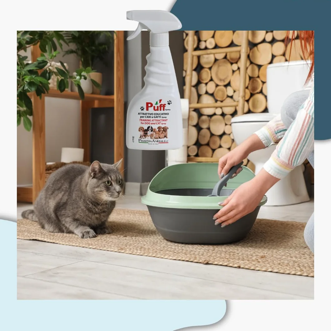 Puff Spray Attrattivo Naturale per Addestramento Cani e Gatti 100% Eco-Friendly | Facile Uso per Lettiera e Area Bisogni - 500 ml, Made in Italy