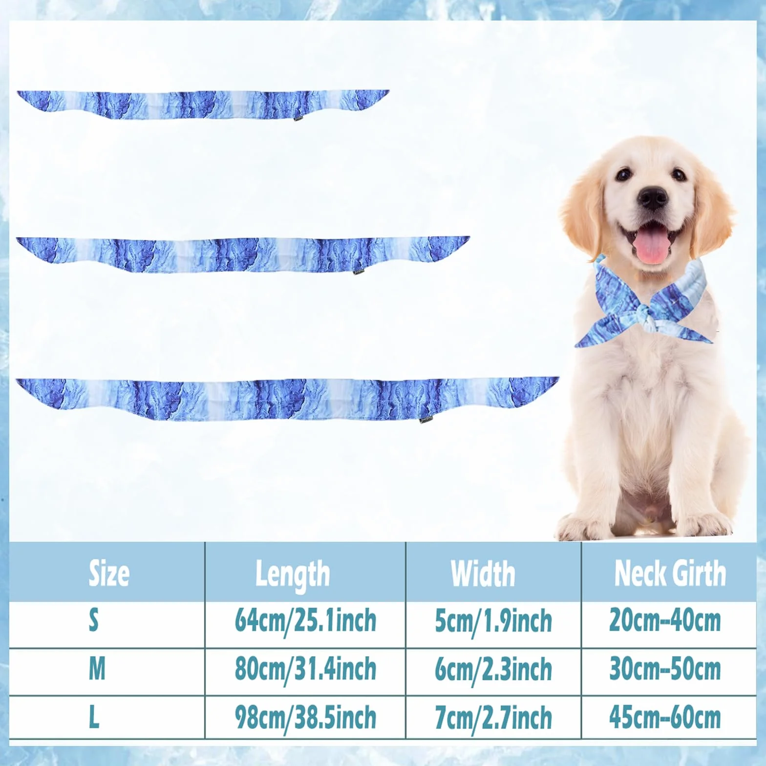 Bandana Rinfrescante per Cani, Collare Raffreddamento Ghiaccio Estate