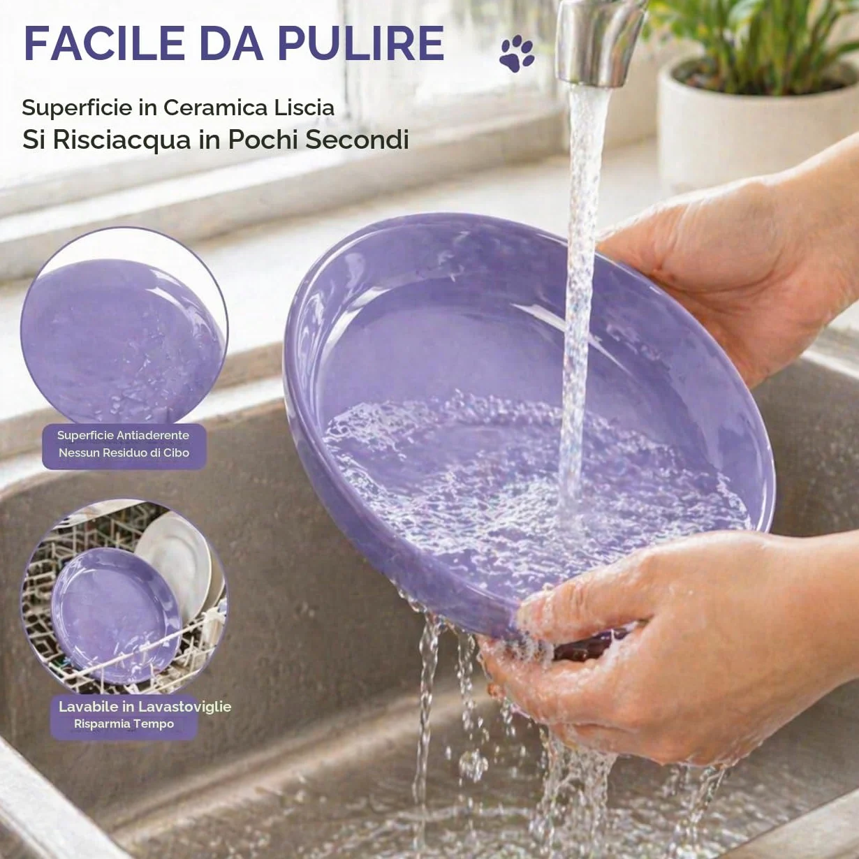 Set di 2 Ciotole per Gatti in Ceramica per Cibo o Acqua, Ciotola Gatto Piatta per Alleviare l’Affaticamento dei Baffi, Adatte anche a Gattini, Cani di Piccola Taglia e Altri Animali Domestici, 15×3 cm