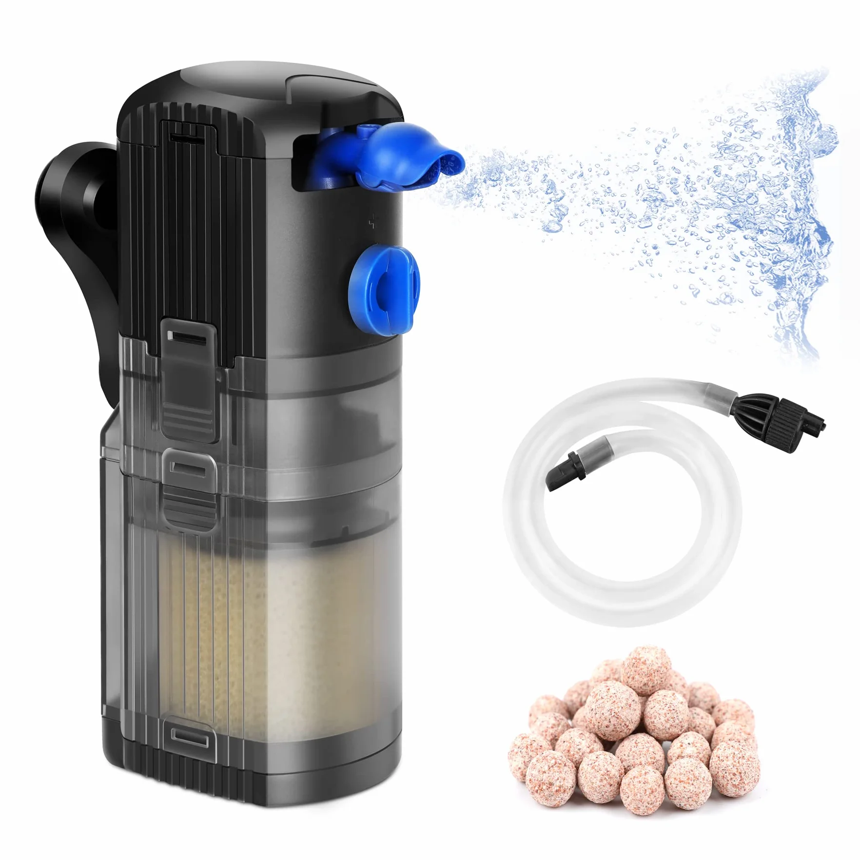 Forever Speed 3 in 1 Filtro Acquario Interno Flusso Regolabile Filtro per Acquario 500 L/H, Pompa Acquario per acquari da 40 a 120 L 8 W