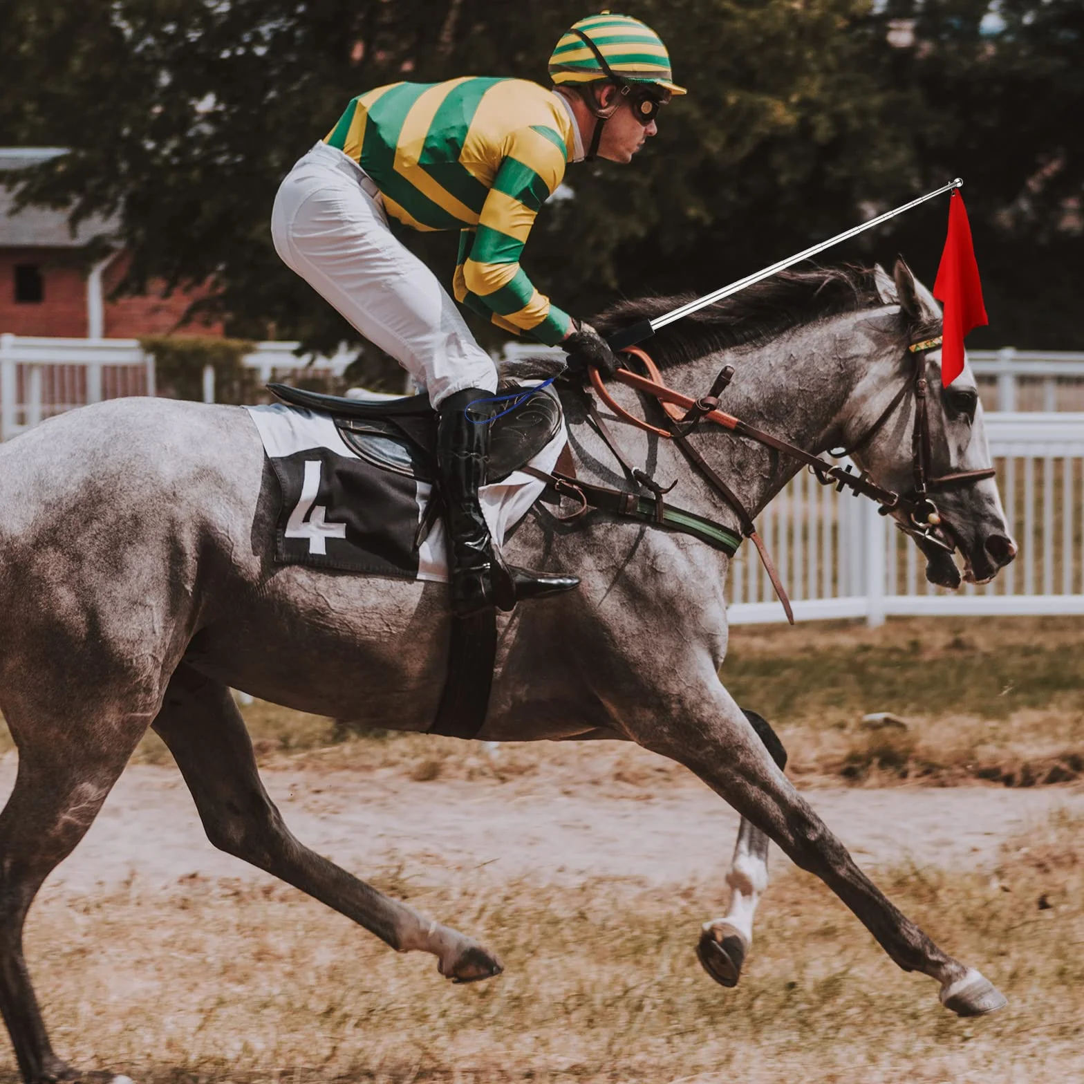 SAVITA 5pz Bandiera del Cavallo, Bandiere da Arbitro con Asta Telescopica pera da 1,6 m Attrezzatura per l'Addestramento del Cavallo Aste Telescopiche Bandiera del Cavallo (Cinque Colori)