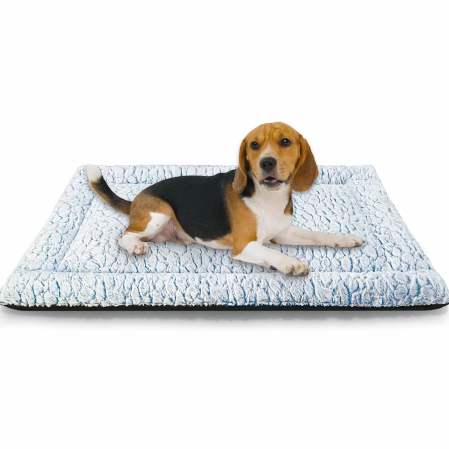 Cuscino per Cani Corto in Peluche, per Cani Medi Materassino Cane, 75x50cm, Caldo e Comodo, Lavabile, Blu