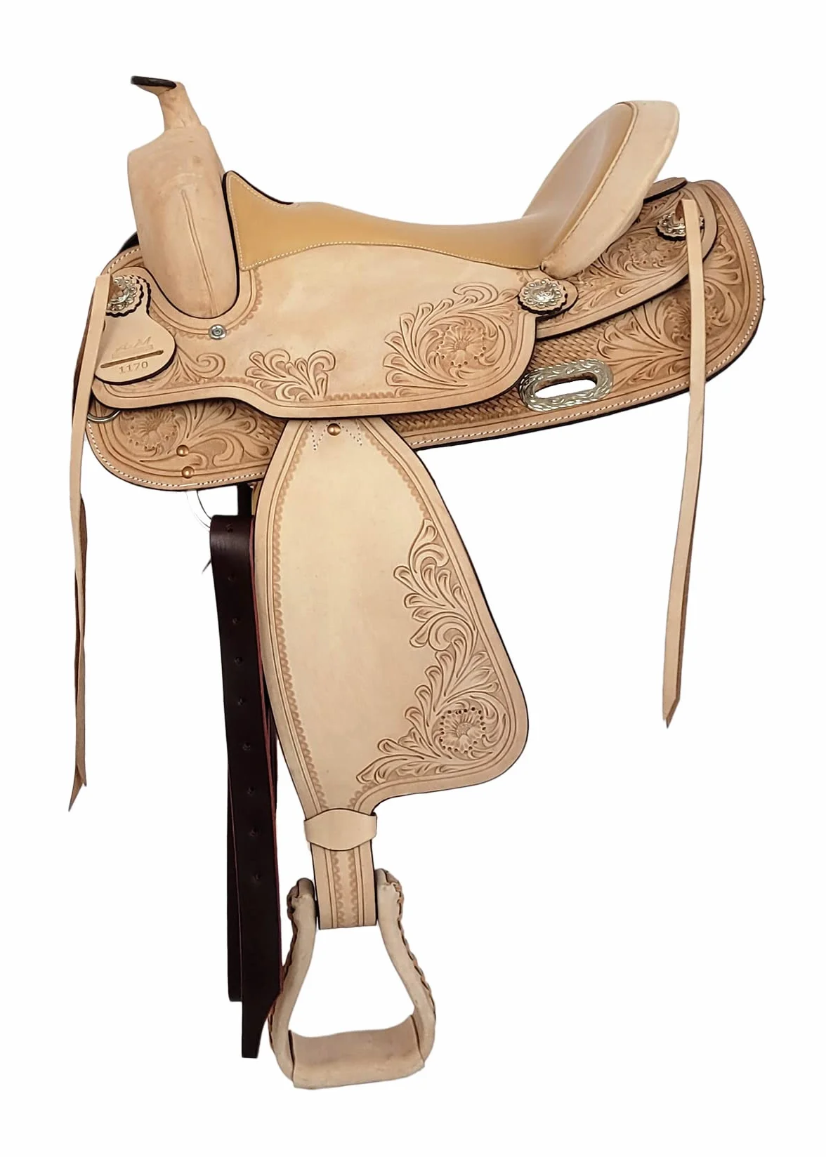 A&M Reitsport Sella western Dakota in pelle di bufalo intercambiabile, dimensioni: 17 pollici