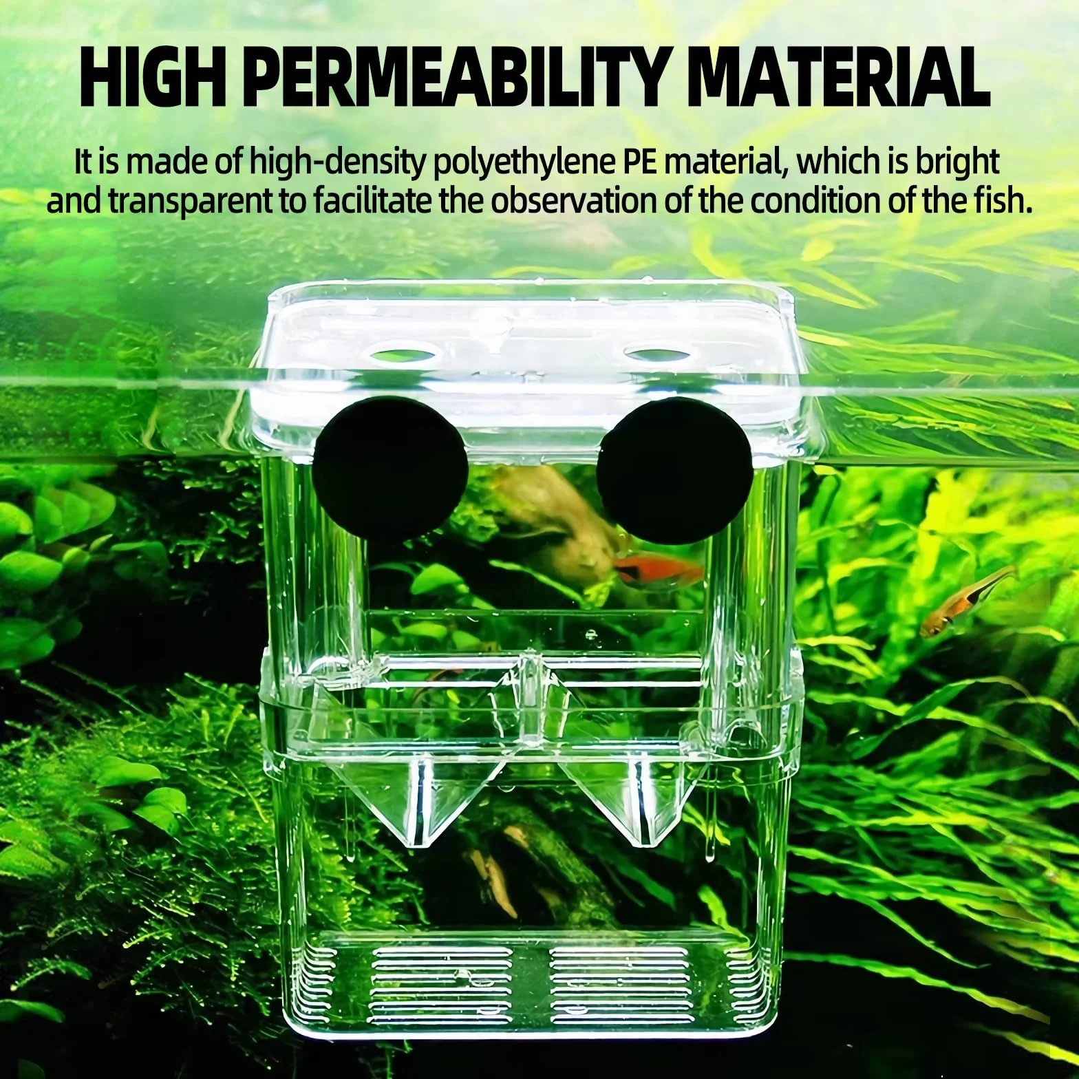 Acquario Serbatoio di Incubatore, Scatola di allevamento di dell'incubatore della scatola, con scomparto isolante accessori per piccoli pesci, gamberetti, pesci pagliaccio, guppy (M)