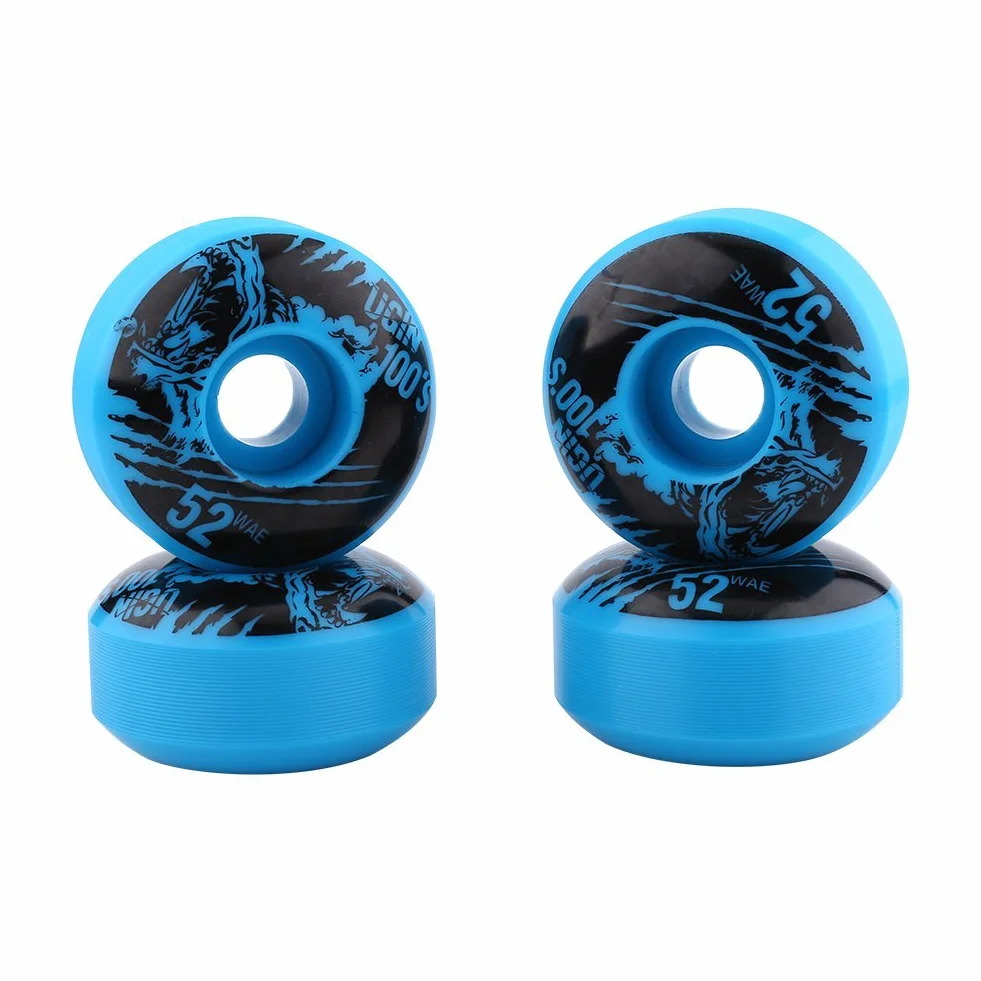 Alomejor 4 Pezzi Set di Ruote per Longboard 52mm x 30mm Ruote da Skateboard per Classic PU Cruiser Longboard Durevoli da Esterno