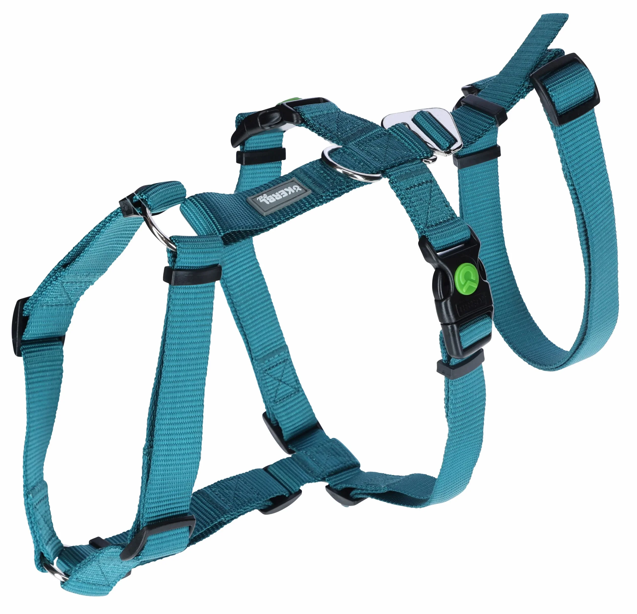 Kerbl Pettorina antipanico per cani, petrolio, circonferenza collo 48-64 cm, larghezza cinghia 25 mm
