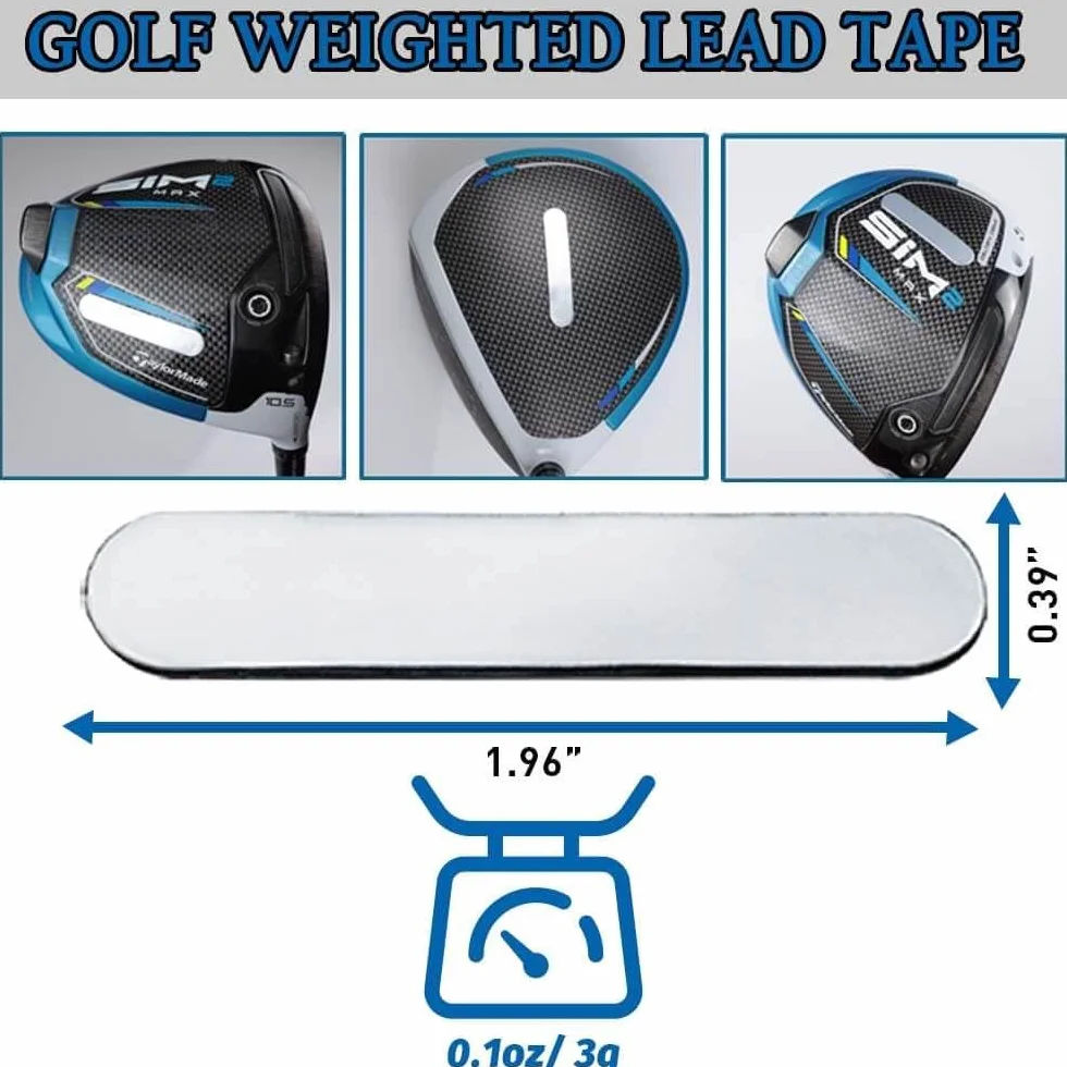 Nastro di piombo da golf 30 pezzi strisce autoadesive pretagliate per peso oscillante