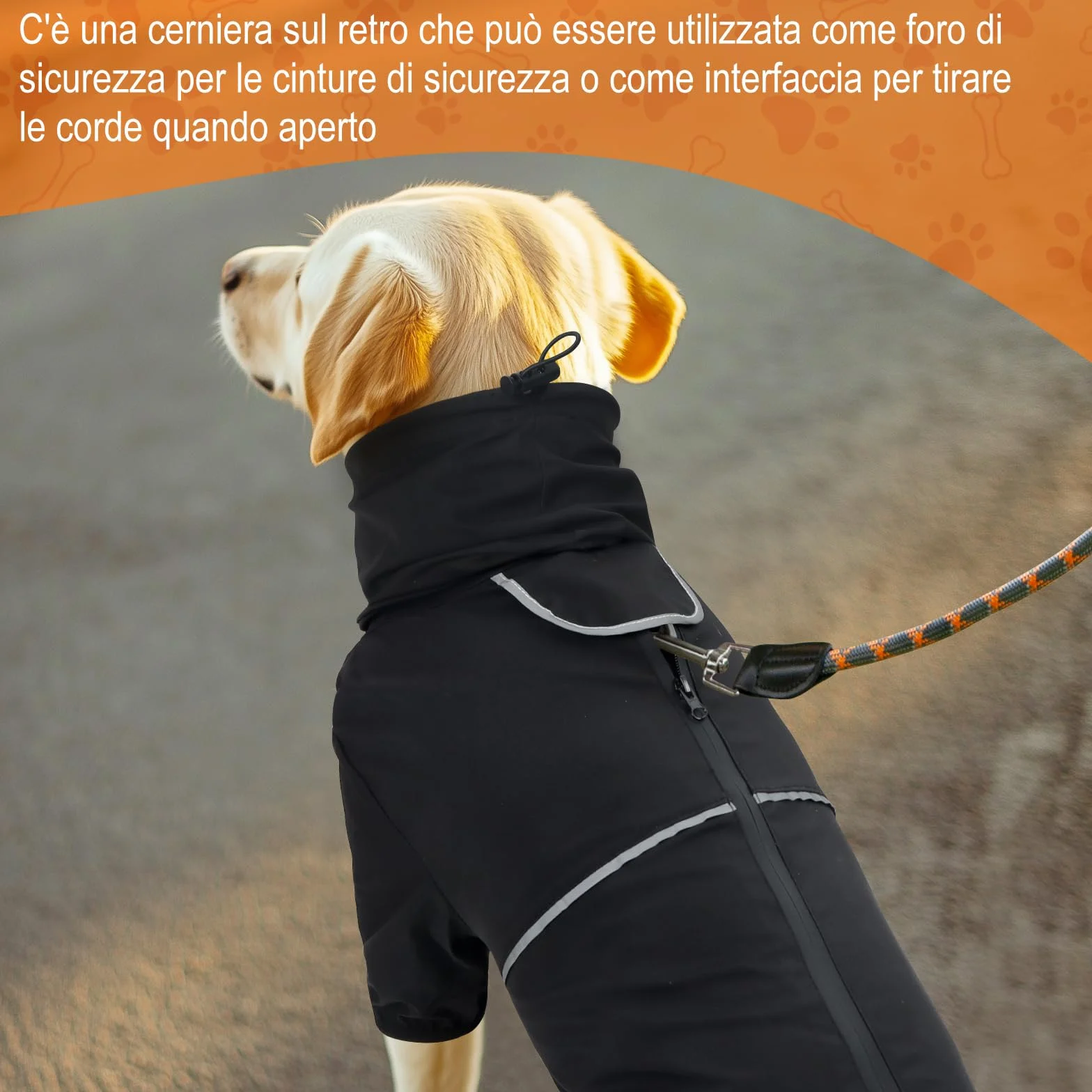KoKoBin Impermeabile per cani riflettente per cani con cappuccio Impermeabile a quattro zampe Super leggera e traspirante Impermeabile Cane Giacca di taglia media e grande (Nero, 3XL)