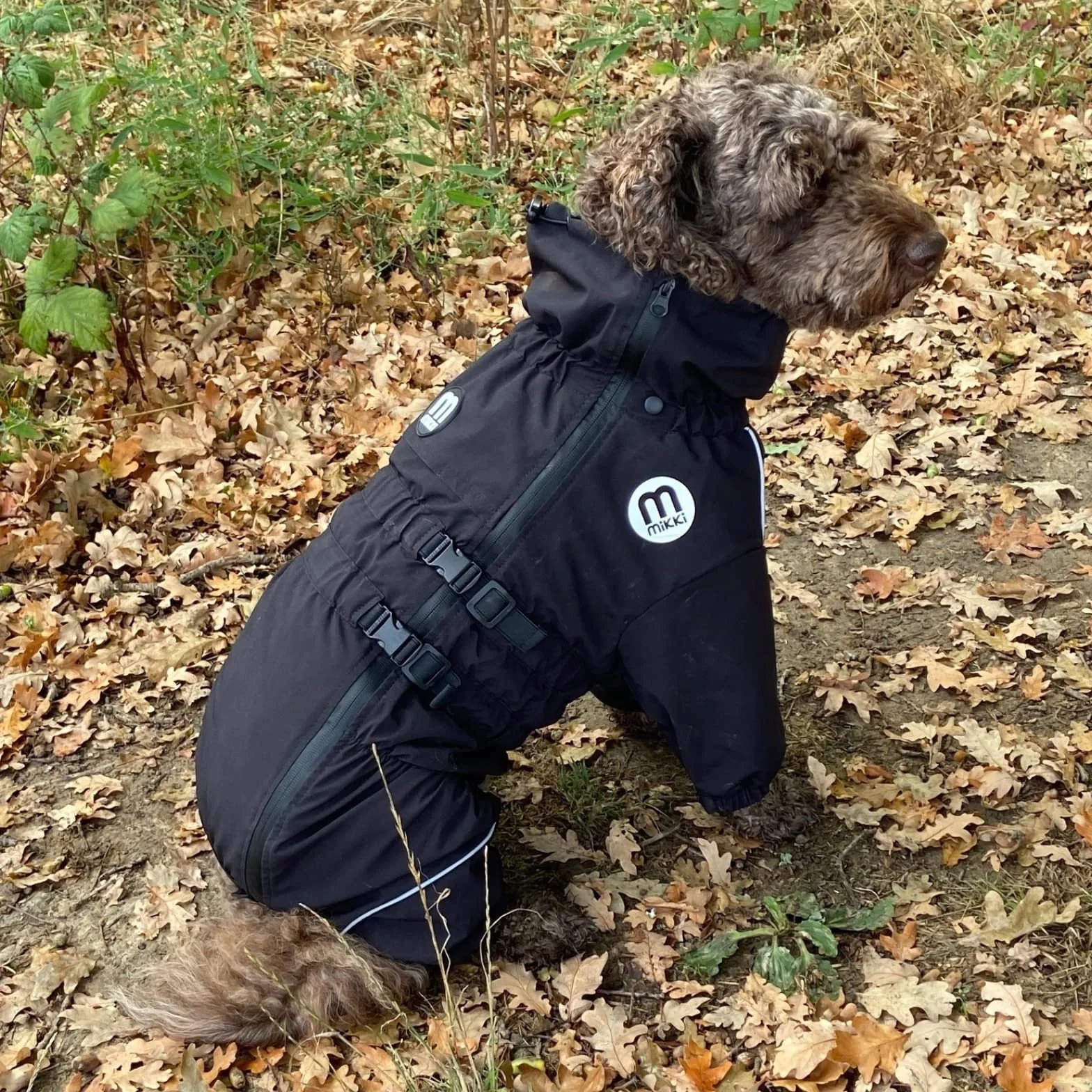 Mikki Doodles - Impermeabile per cani, impermeabile, antivento, fodera setosa, meno attrito, meno nodi e grovigli, taglia L