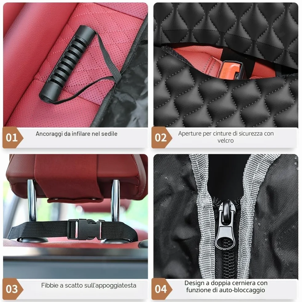 KYG Coprisedile Auto per Cani Impermeabile Antiscivolo con Finestre a Maglie 135x140cm