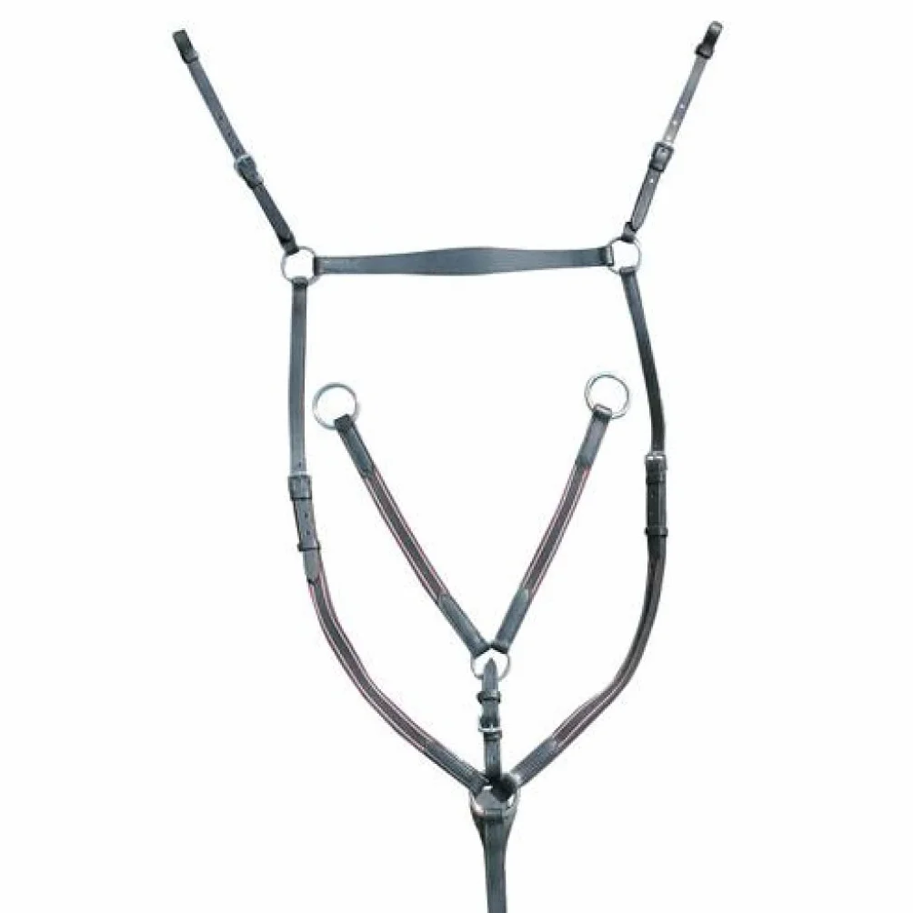 HKM 557956 - Attrezzo anteriore con martingal, colore: argento, L, nero