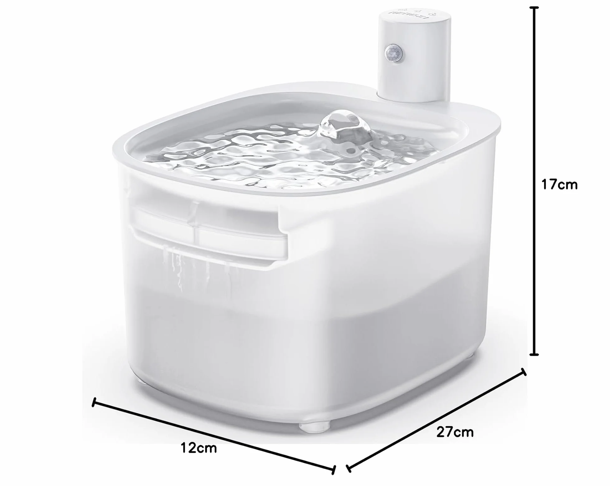 Fontanella per Gatti Senza Fili - Batteria con Sensore di Movimento -2.6L Fontana Automatico D'acqua Cani con Pila 3000mAh Ricaricabile Distributore Silenzioso Abbeveratoio - Dispenser Acqua Animali