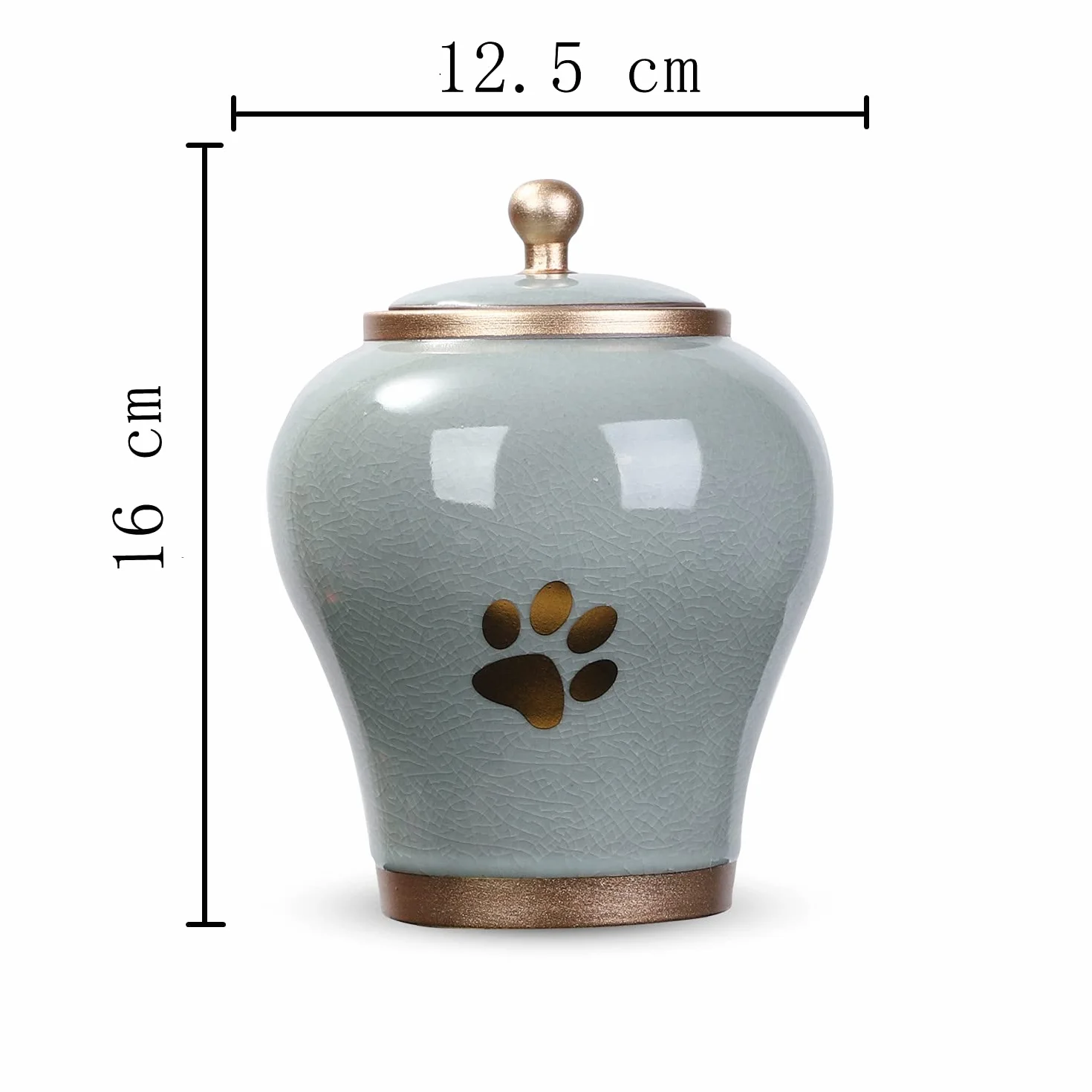 Handicrafts - Urna per animali domestici, 16 cm, per cani e gatti, dimensioni adatte per ceneri fino a 900 cm3
