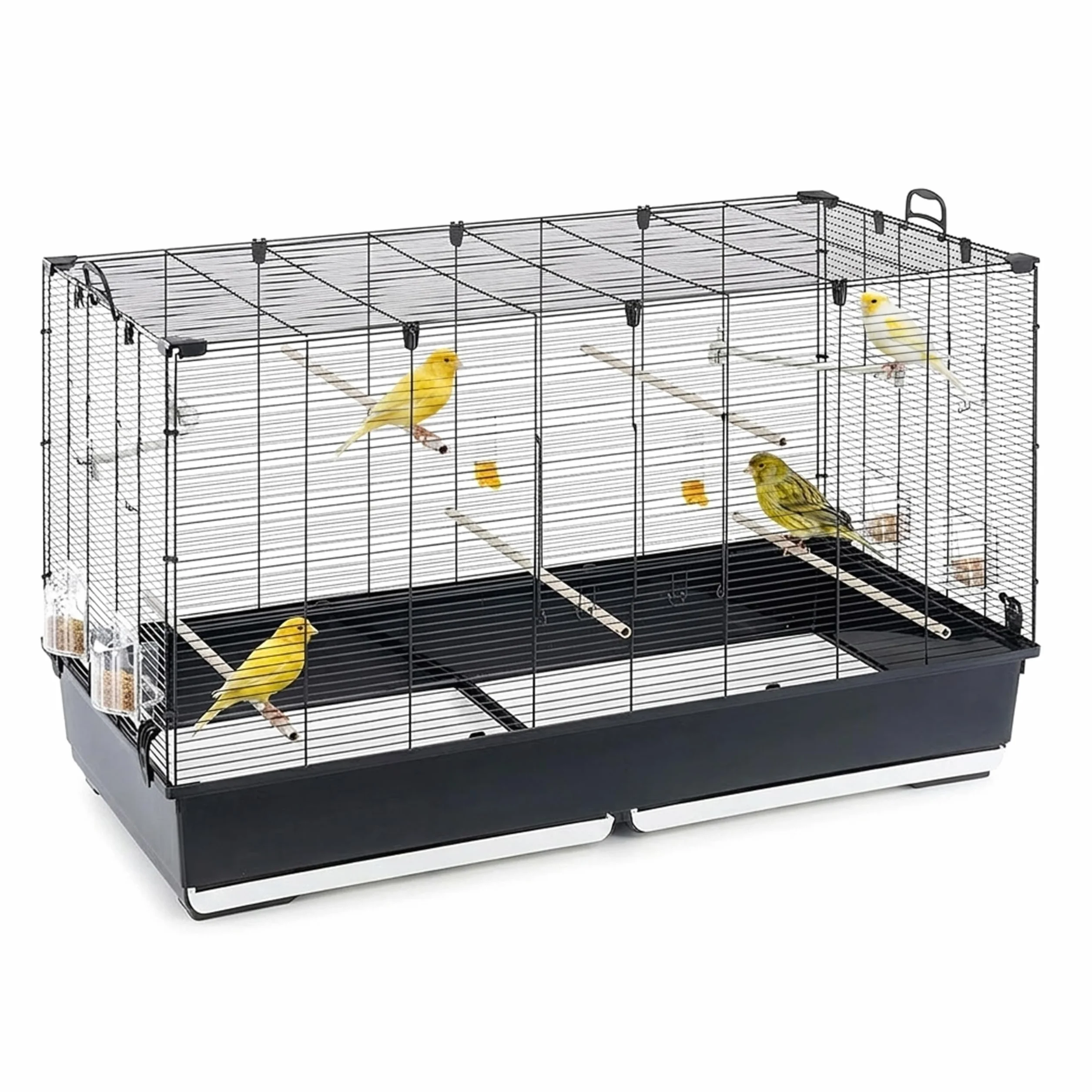 Ferplast Gabbia Voliera per Uccelli PIANO 8 Gabbia per Uccelli, Canarini, Bengalini, Cocorite, Inseparabili, in Metallo, Accessori inclusi Posatoi Mangiatoie Girevoli, 118 x 59 x h 75 cm.