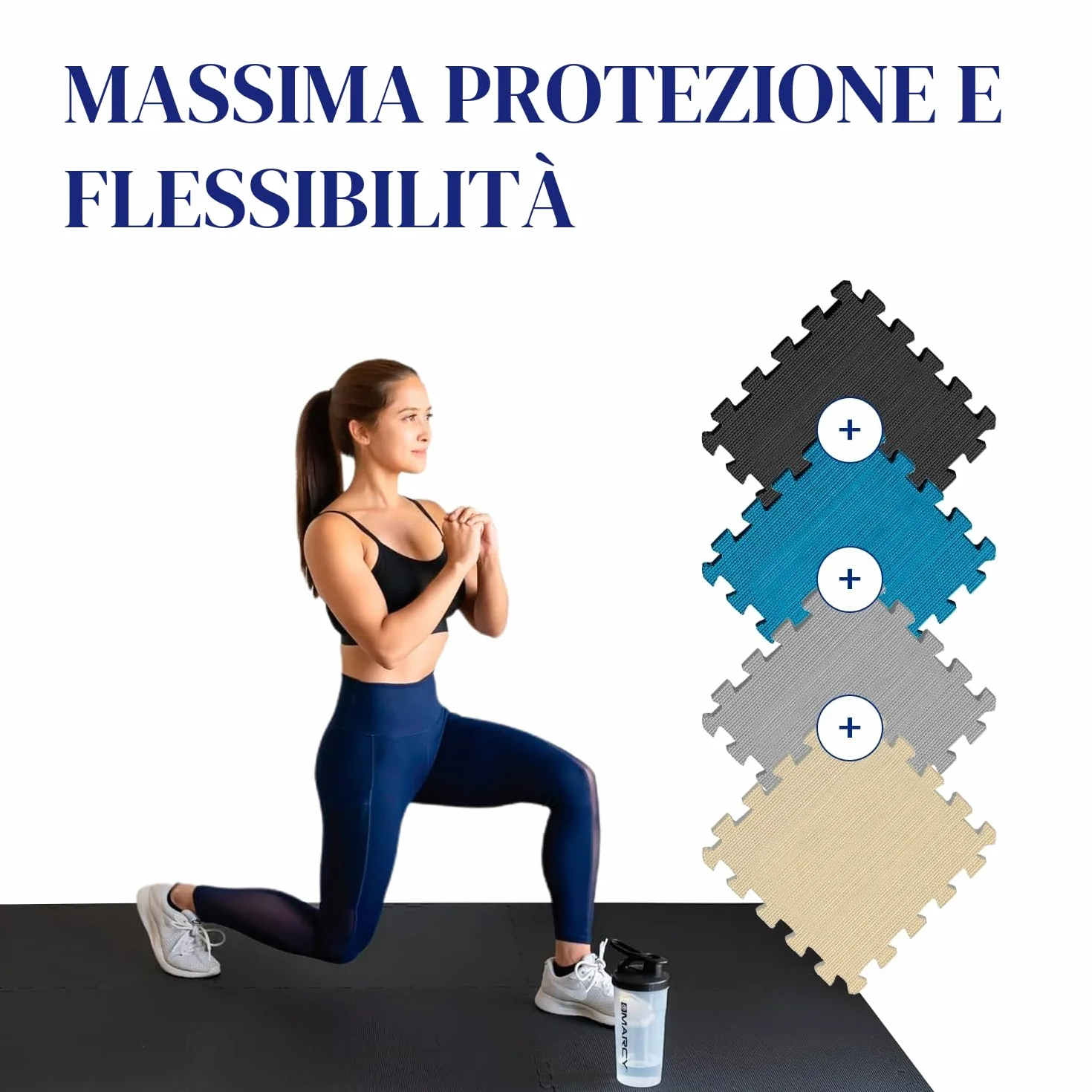 Ediesi, Tappeto Palestra, Tatami, Pavimento Gommato Palestra, Home Gym, Atrezi Palestra Casa, Tappeto per Piscina Fuori Terra, Puzzle