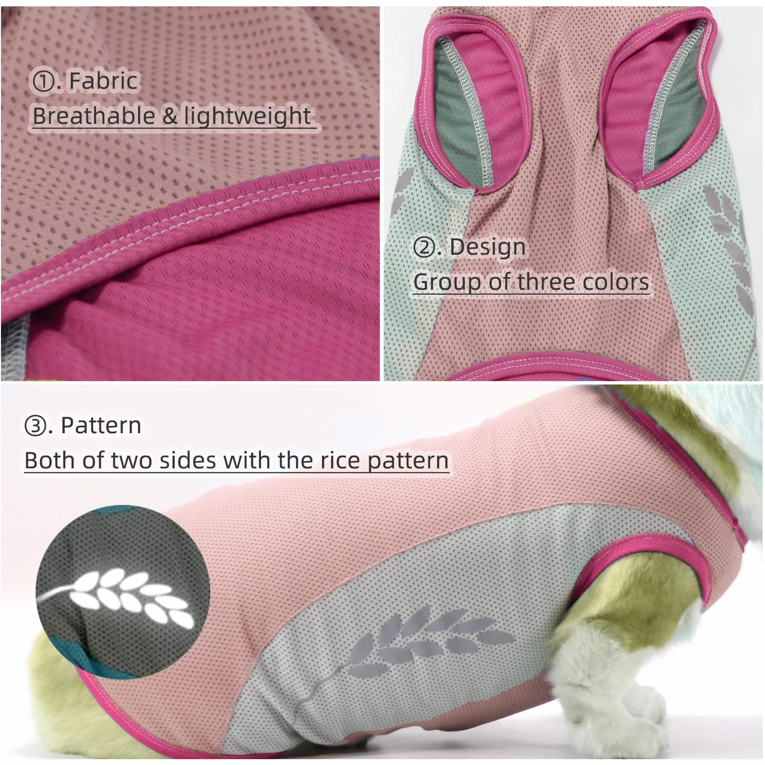 Gilet di Raffreddamento per Cani Leggeri, Protezione UV Cappotto con Striscia Riflettente