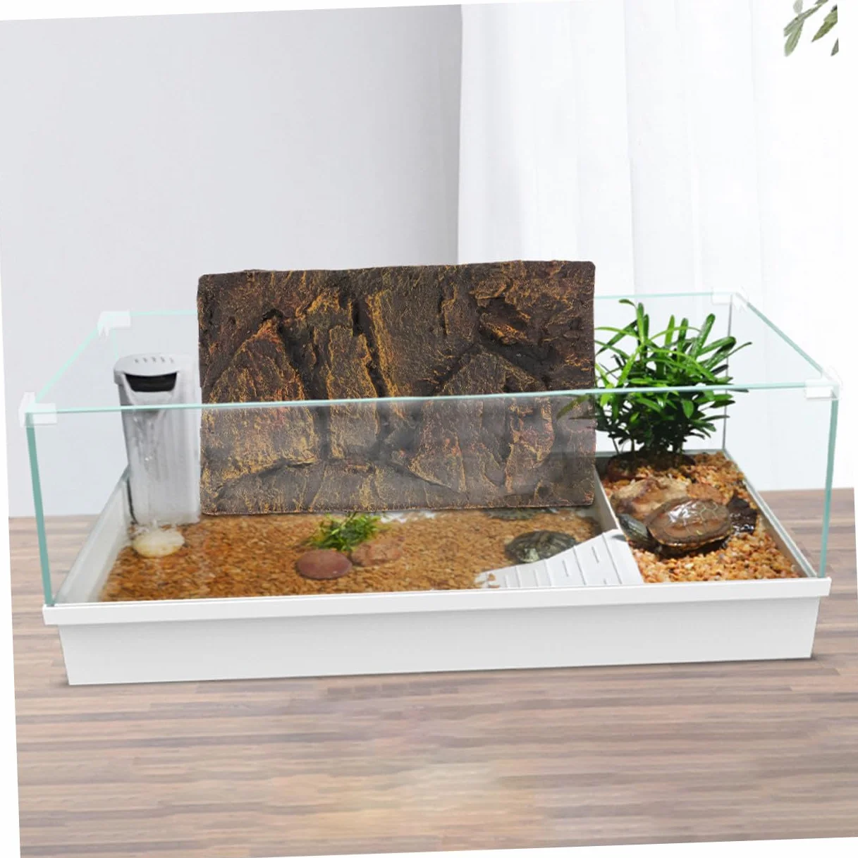 2 Pannelli Sfondo per Acquario Tartarughe in Materiale Pu 3d Altamente Realistico, Decorazione per Terrari Rettili, Adatto a Vasche per Tartarughe e Acquari di Piccoli Animali
