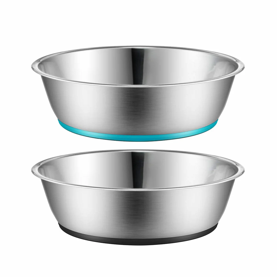 PEGGY11 Ciotole per Gatti in Acciaio Inossidabile, Fondo Antiscivolo, per Uso Alimentare, Senza BPA, Lavabili in Lavastoviglie, 430ML, 2 Pezzi