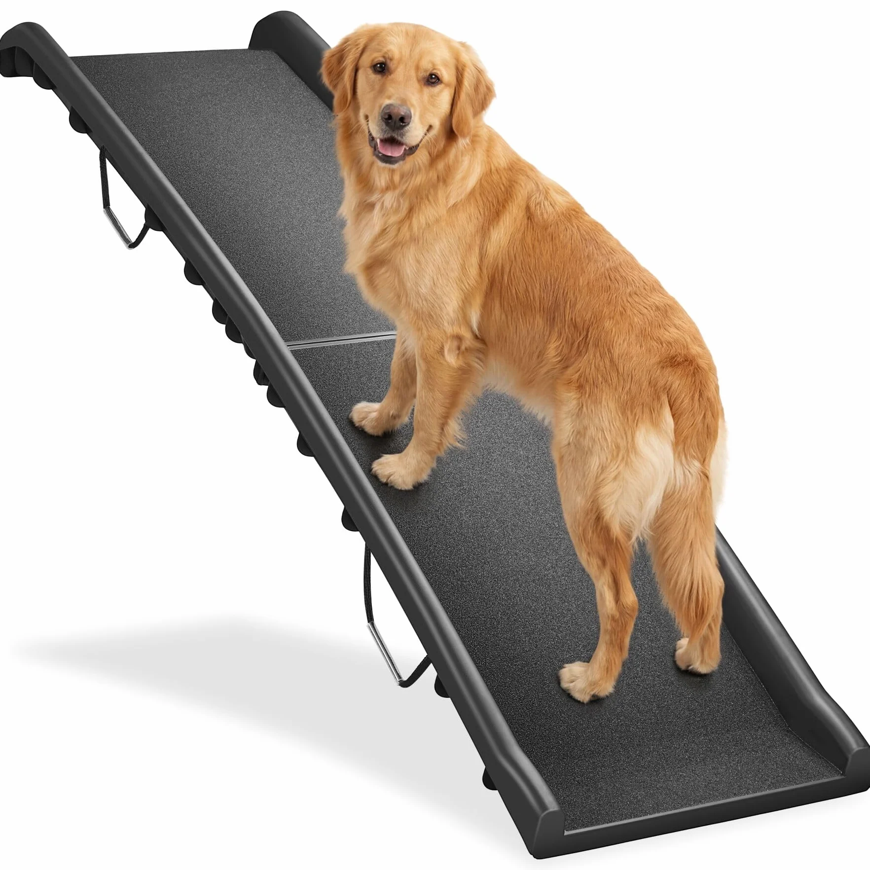 tectake® Rampa per Cani Paw Step, Richiudibile, Antiscivolo per Auto, Pieghevole con Maniglie Trasporto, Supporto fino a 90kg, Pedana per Cani, Rampe per Cani