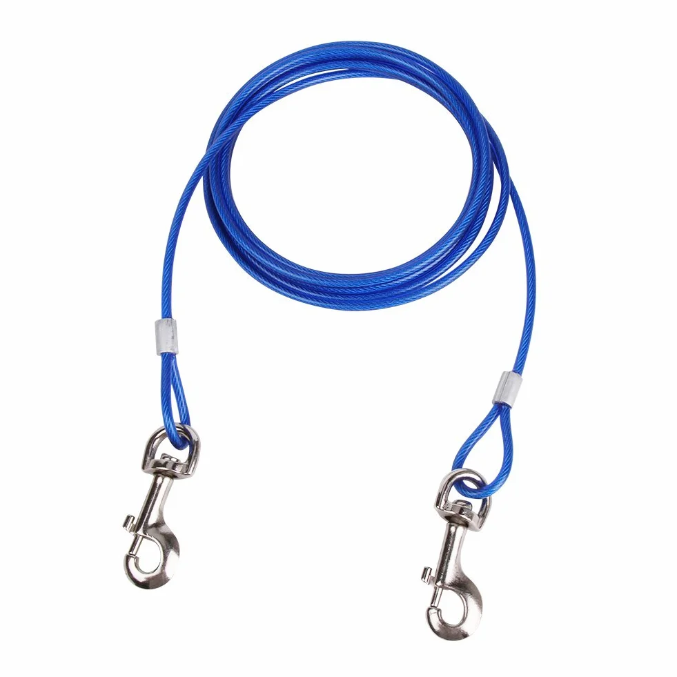 Guinzaglio per Cane A 3 M/5 M/10 M con Picchetto Elicoidale A Terra A 46 Cm - per Esterno Come Cortile E Campeggio - Adatto per Cani Piccoli E Medi (3M, Blu)