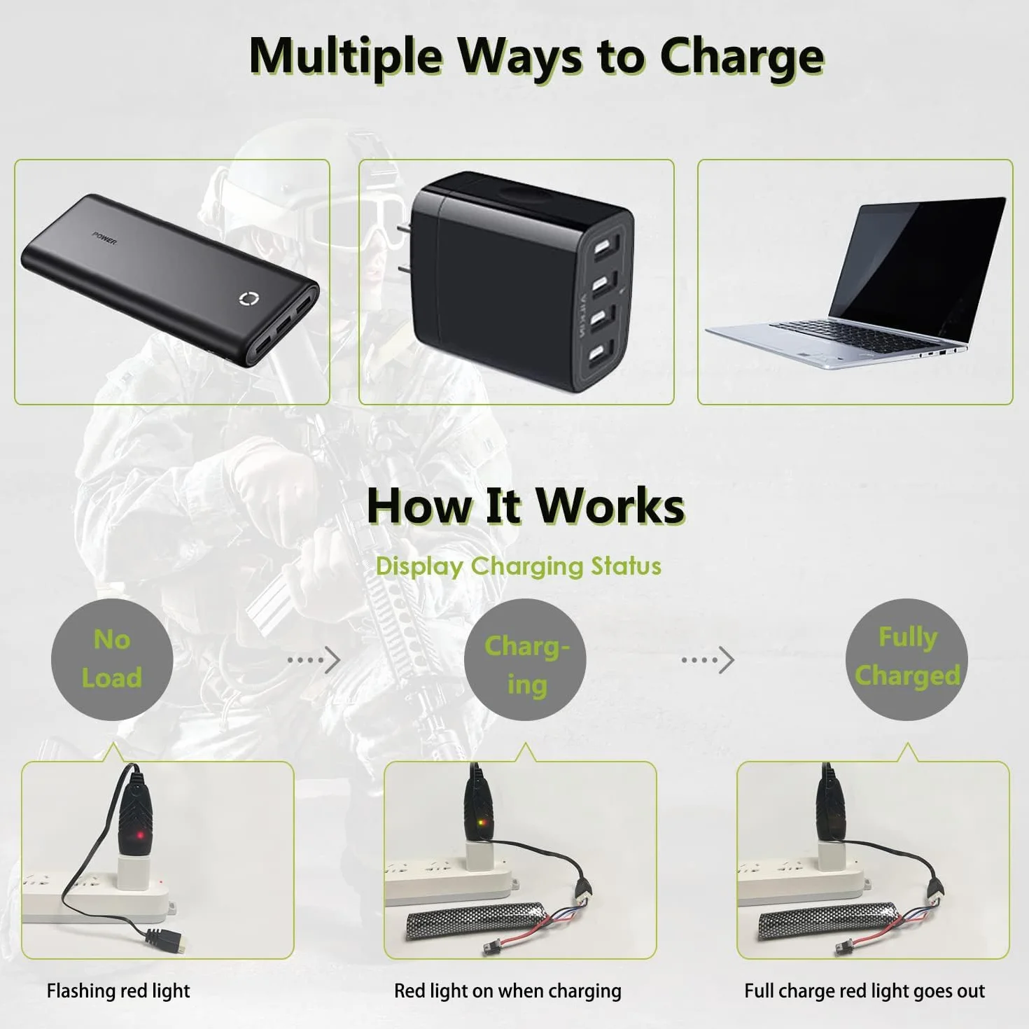Confezione da 2 batterie agli ioni di litio ricaricabili da 11,1 V 3S per softair, 2000 mAh, RC, SM 2P, connettore con caricatore USB, set per telecomando, fucili a gel, pistole a palla