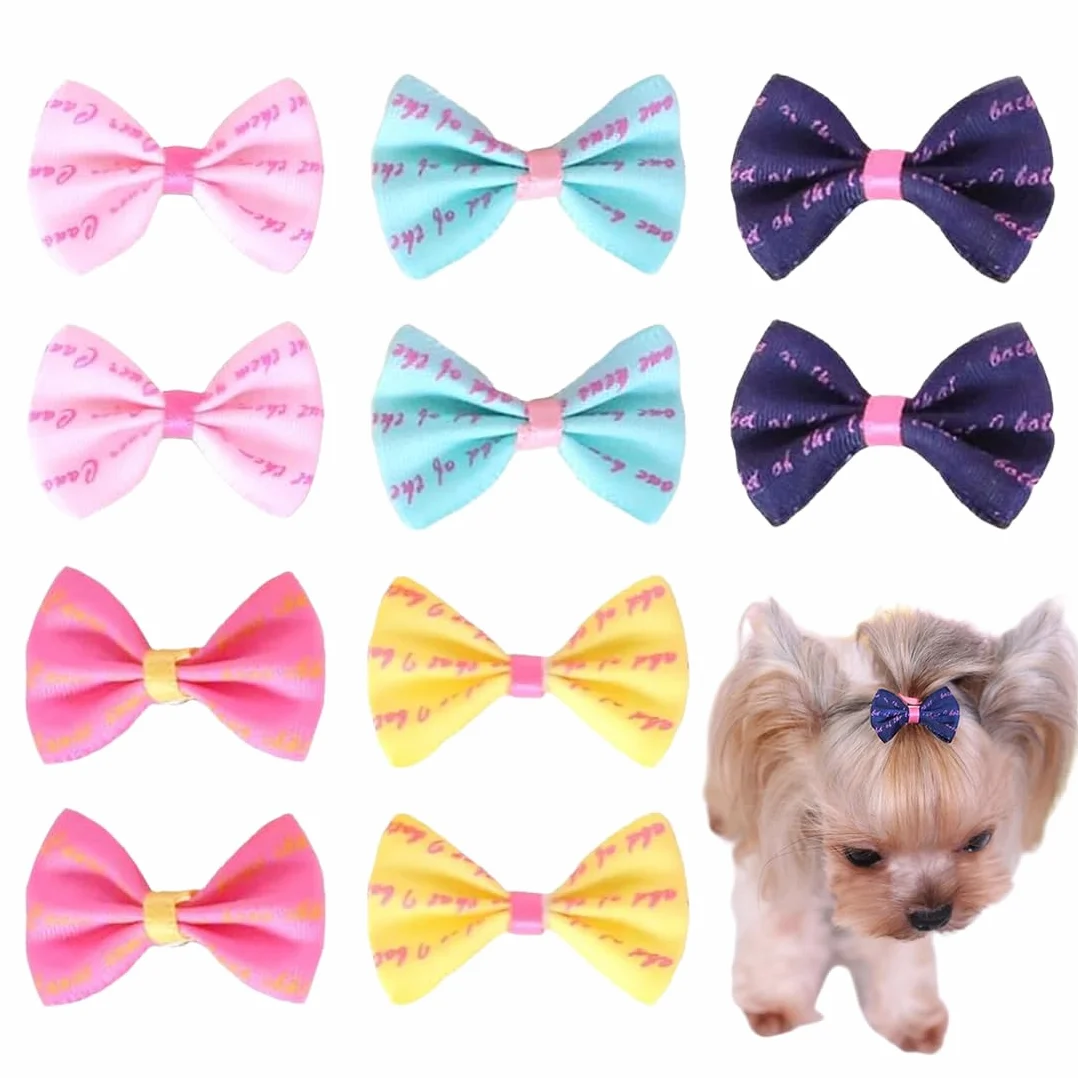10 Fiocchetti per Cani con Clip, Set di Fermagli a Farfalla Morbidi e Colorati per Toelettatura, Accessori per Cani e Gatti di Taglia Piccola per Feste, Passeggiate e Vita Quotidiana