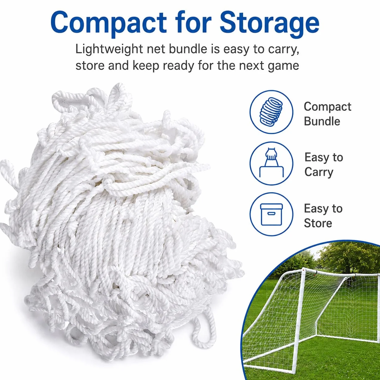 Rete per Porte da Calcio, 3x2m Durevole Rete per Porte da Calcio in Fibra di Polipropilene Strumenti per Allenamento per Partite Sportive, Reti Resistenti di Ricambio Portatili per Accessori per Parti