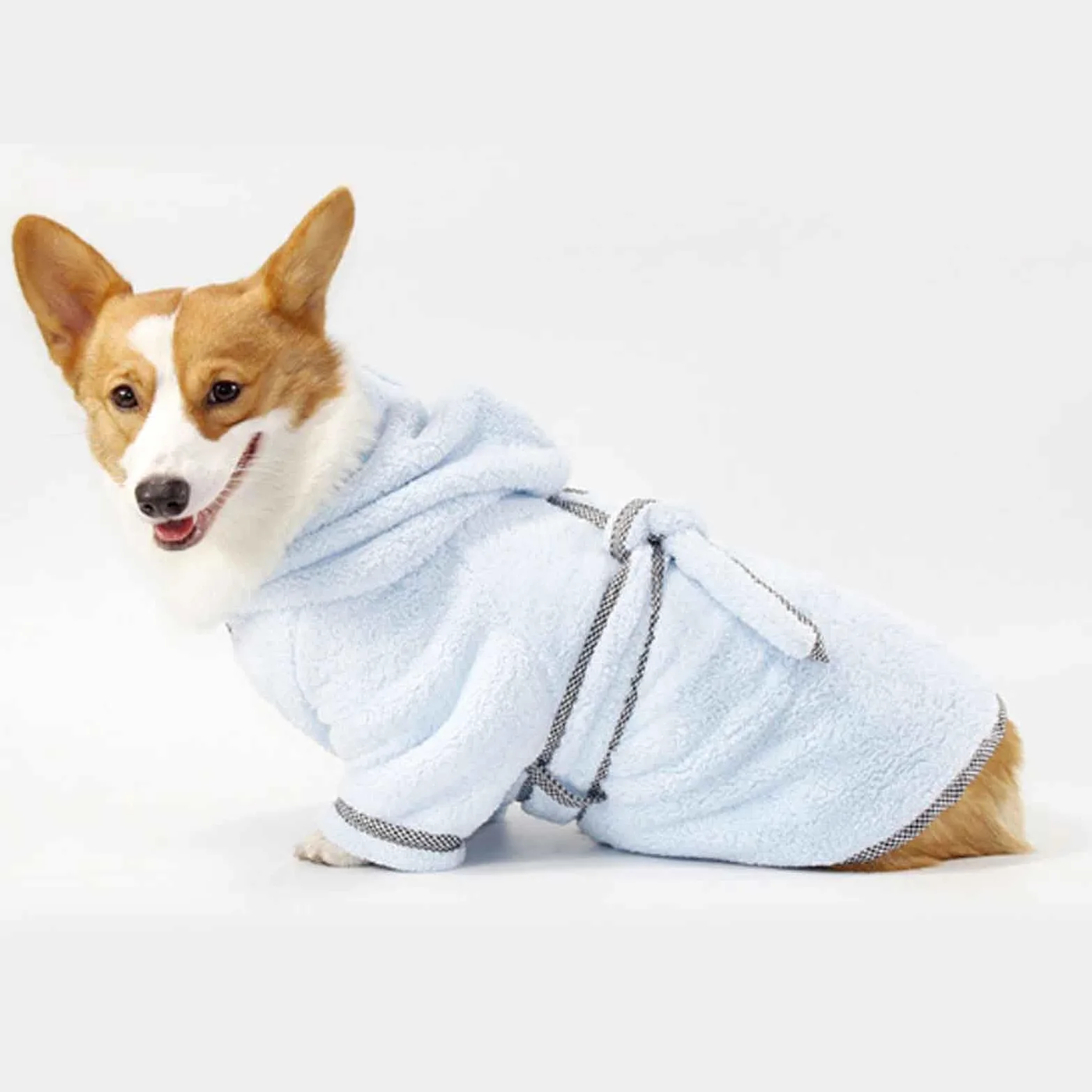 Pet Bathrobe Accappatoio per Cani per Il Dopo Bagno, Asciugamano per Animali da Bagno, Accappatoio con Cappuccio per Cani E Gatti di Tutte Le Razze, Asciugamano Assorbente,Grigio,3XL