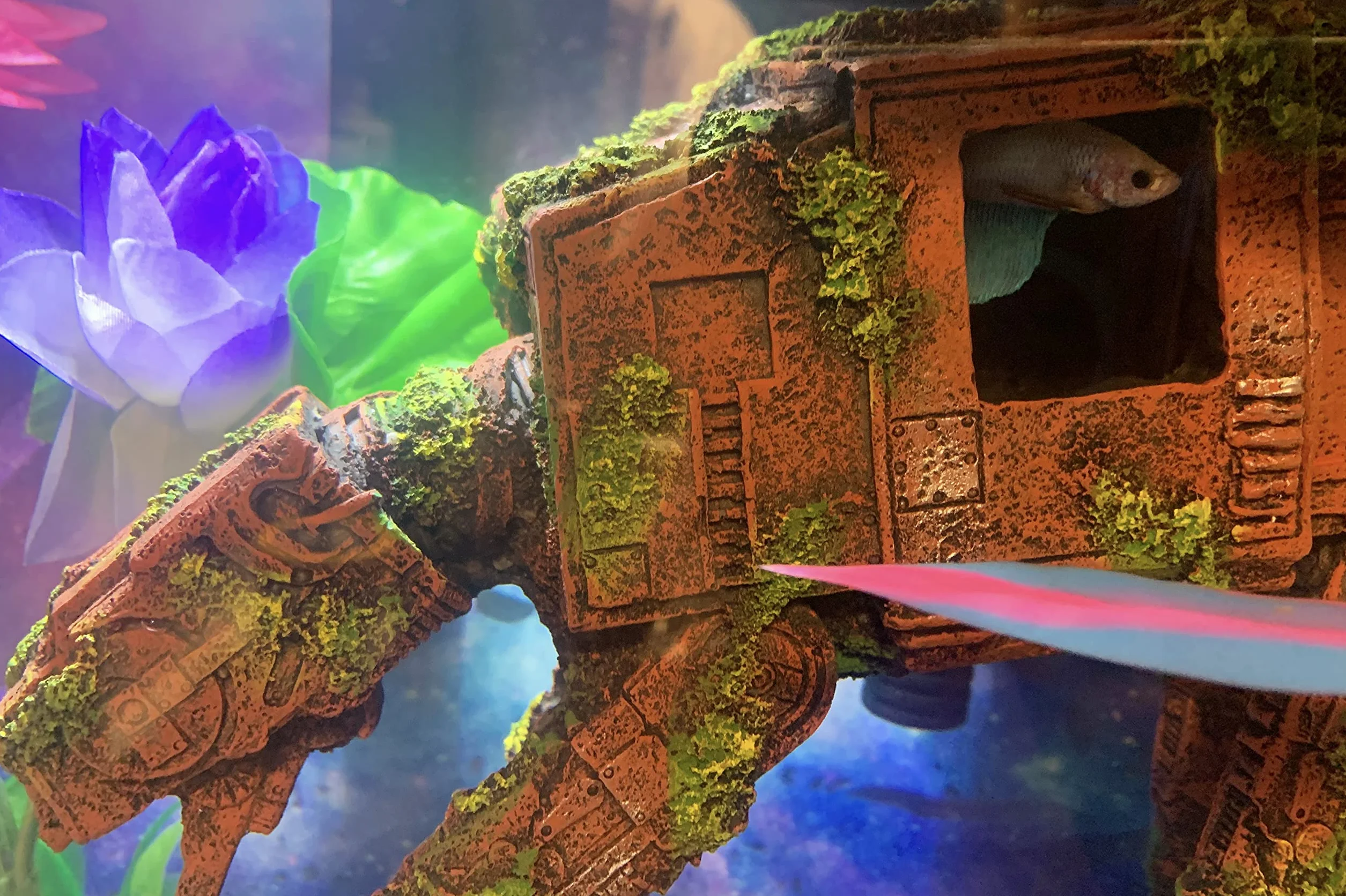 SLOCME Acquario At-At Imperial Walker All Terrain Armored Transport Decorations - Fish Tank Resina Robot Betta Fish Hide Caverna Ornamento