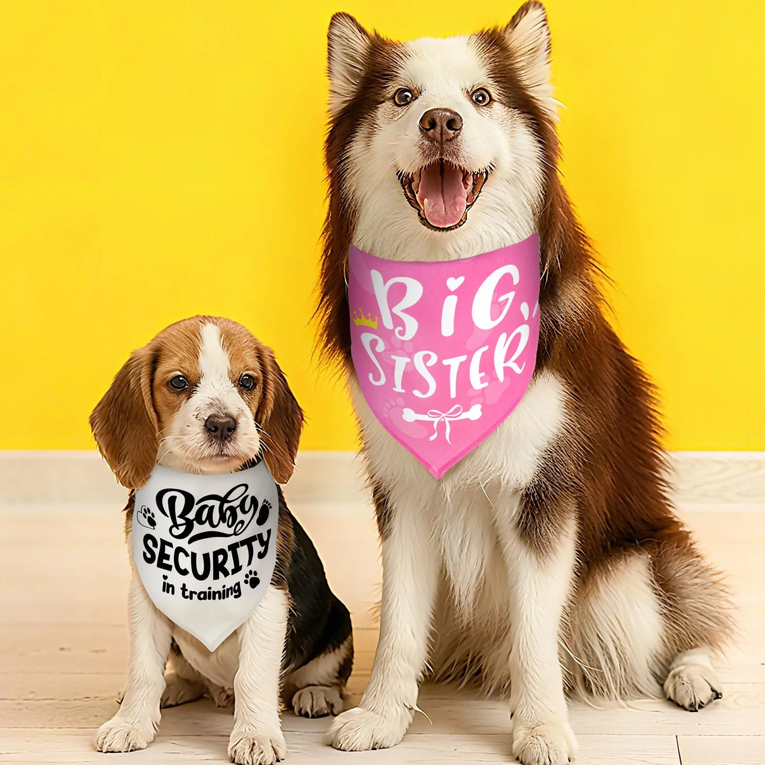 Fazzoletti da collo per cani piccola media grande taglia, set 2, rosa beige