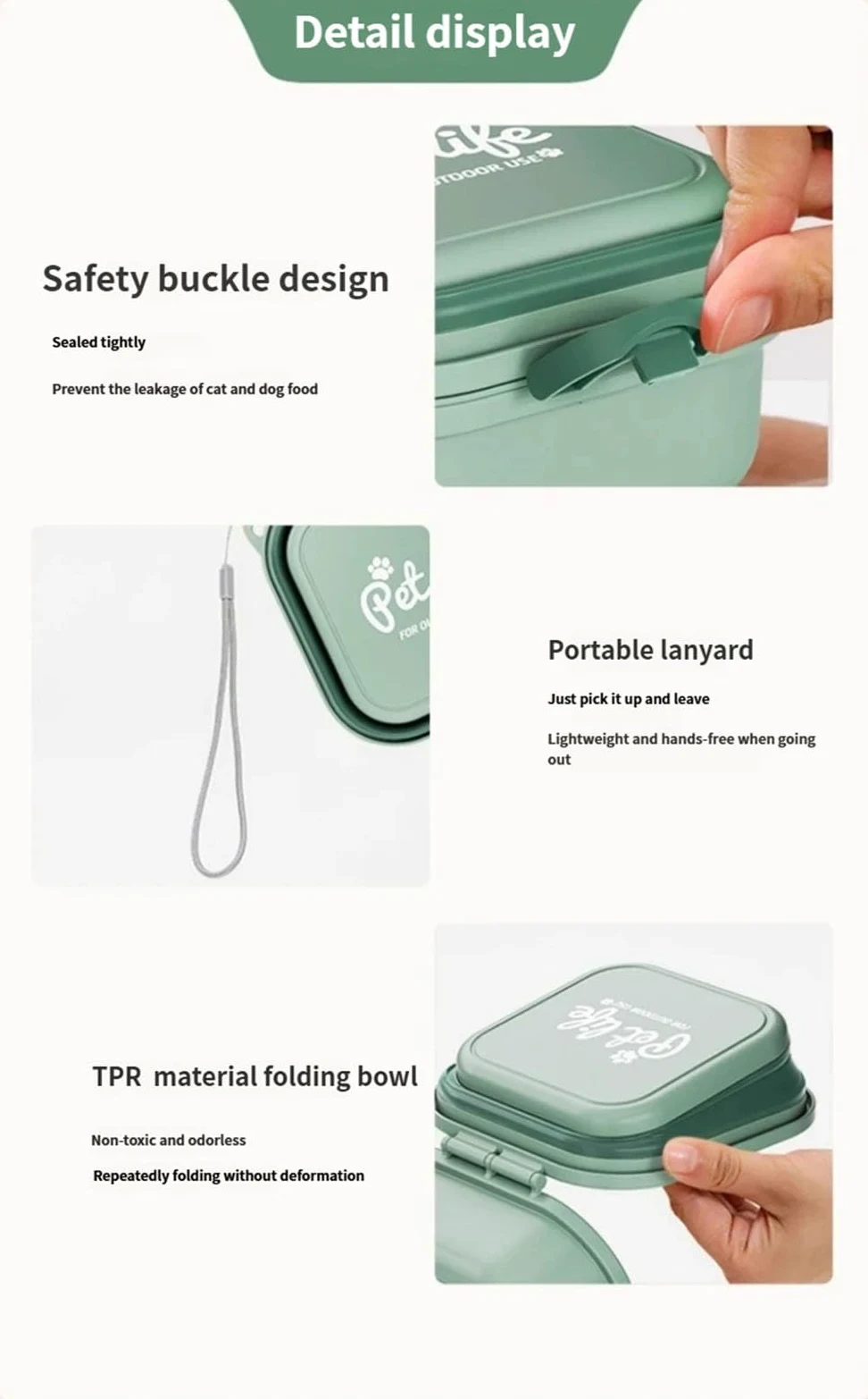 Ciotole da viaggio pieghevoli e portatili progettate per Belgian Malinois- Set di due ciotole pieghevoli in silicone con manico e contenitore, conformi agli standard di sicurezza alimentare. 3 L