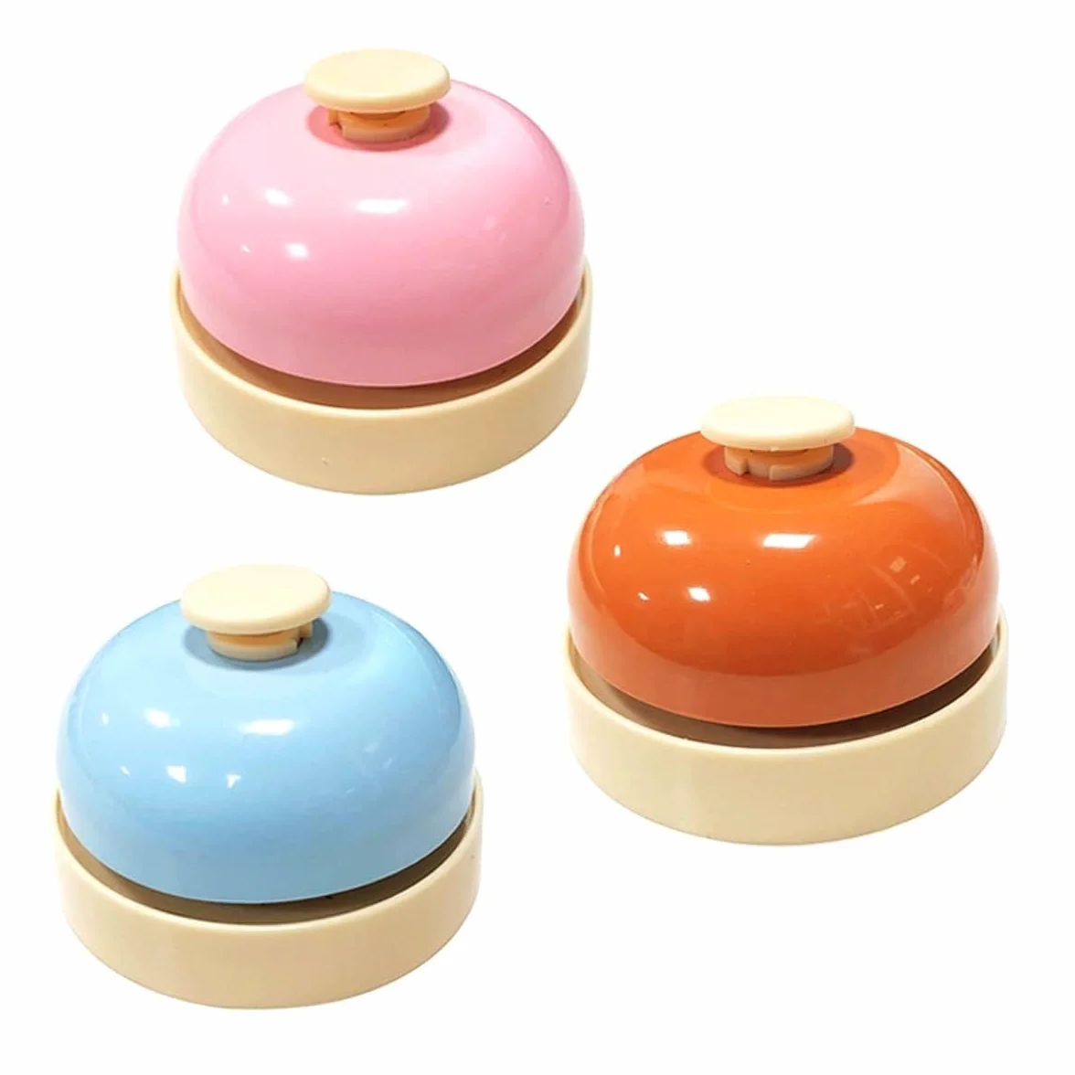 Set di 3 campanelli da Tavolo, campanelli da addestramento, campanelli di Chiamata per Hotel, Bar, ristoranti, cucine, scuole, Sale ricevimenti, addestramento Animali Domestici