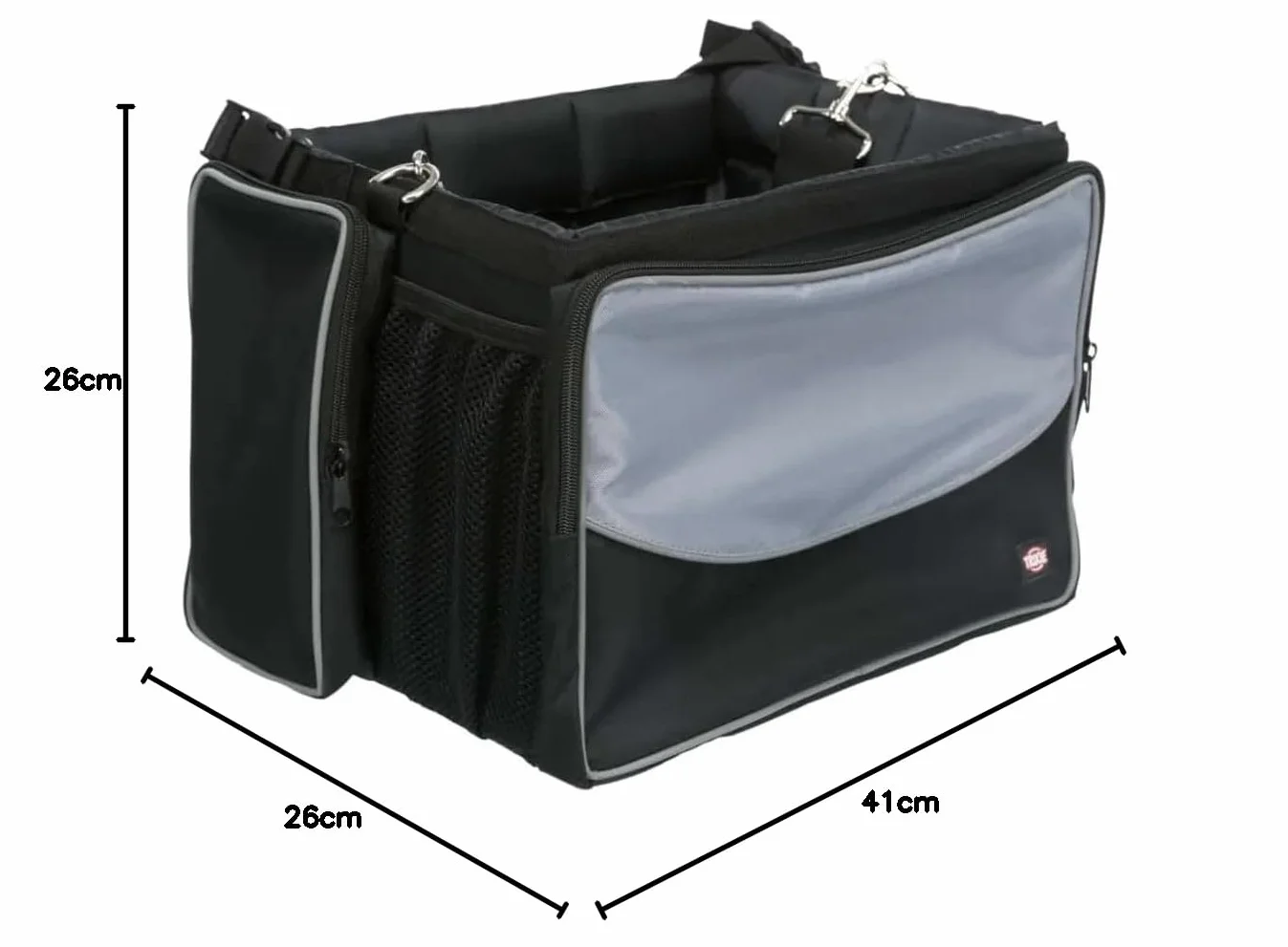 TRIXIE Bauletto anteriore per bicicletta, 41 x 26 x 26 cm, nero/grigio, 2,82 kg